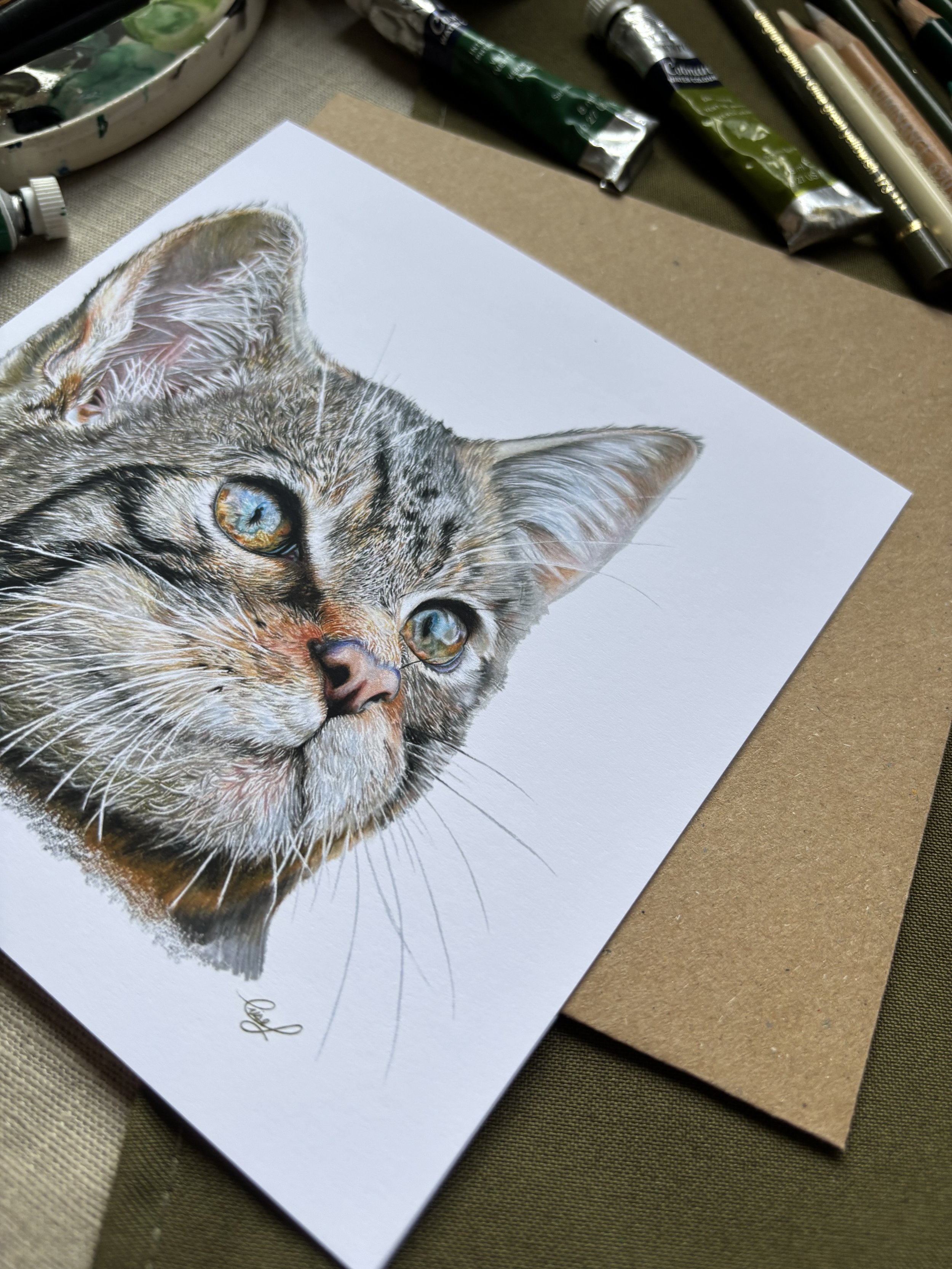Custom Pet Portrait Card Pack of 5