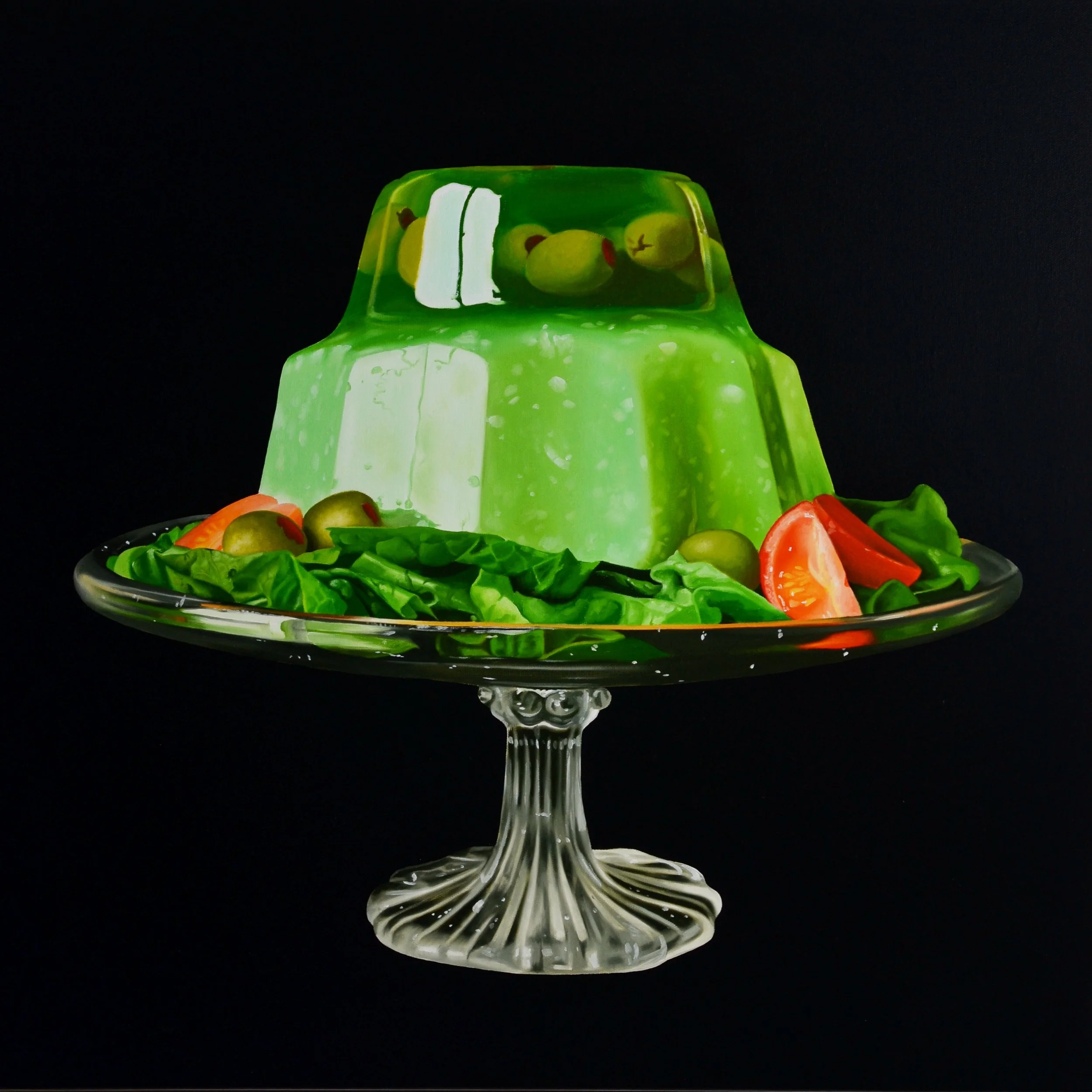 Olives, Lime, and Cheese Mould
Oil on canvas
61 x 61 cm