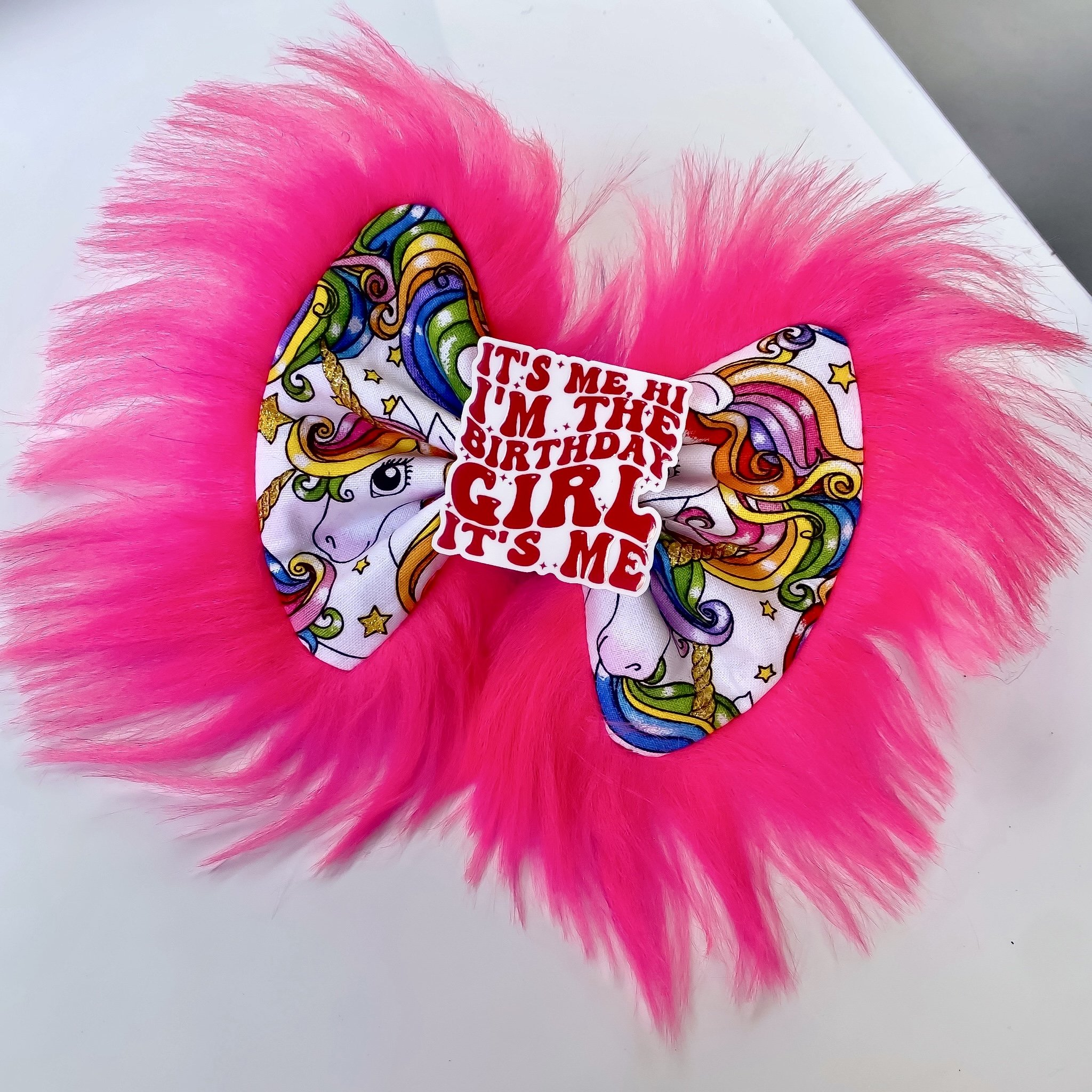 Birthday Girl Fluffy Bow