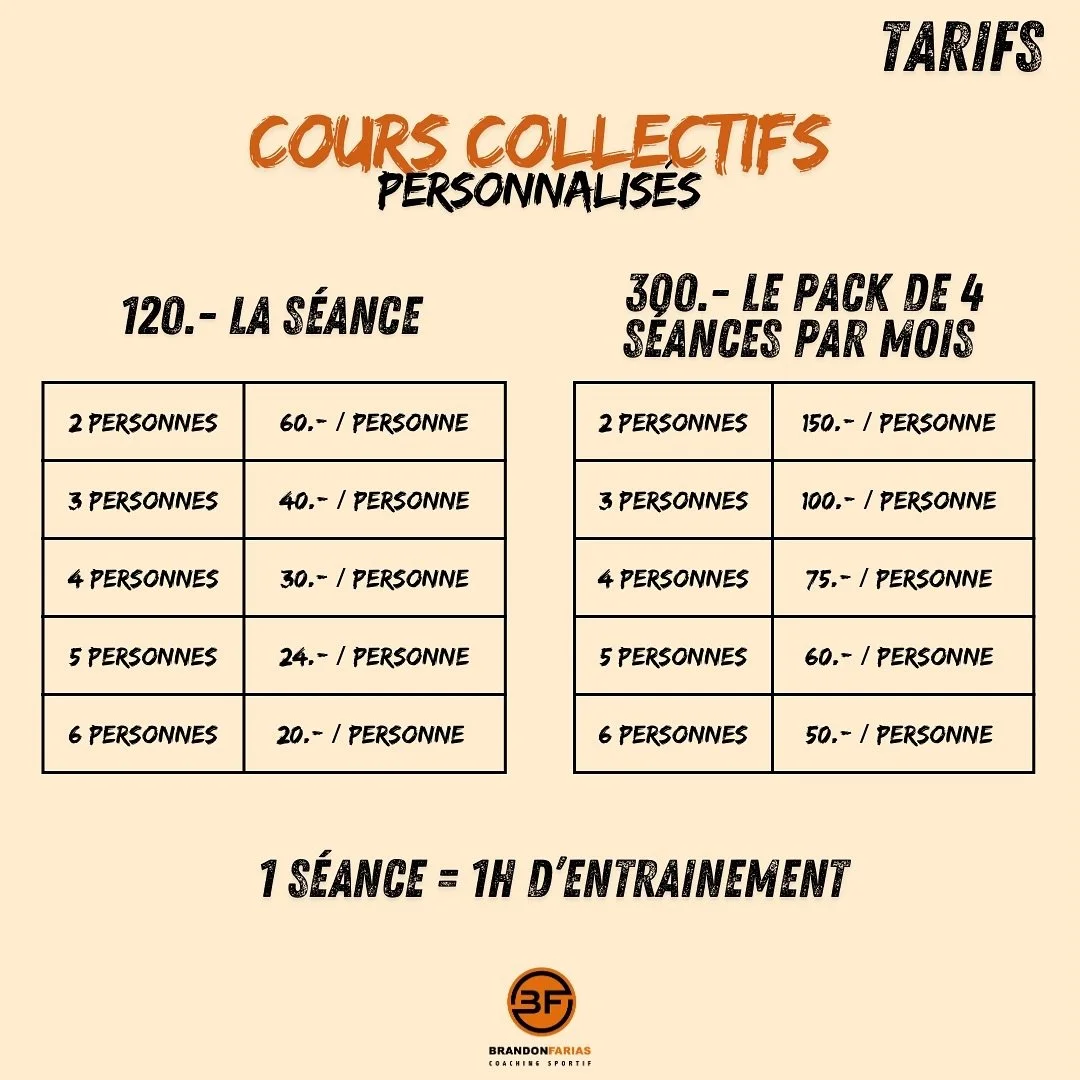 B&eacute;n&eacute;ficier de tarifs avantageux avec mes Cours Collectifs Personnalis&eacute;s 🤝

Lien dans ma bio 😉

#motivation #coach #coaching #sport #fit #fitnessmotivation #cours #collectifs #friends #partenaire #training #tarif #1h #renforceme