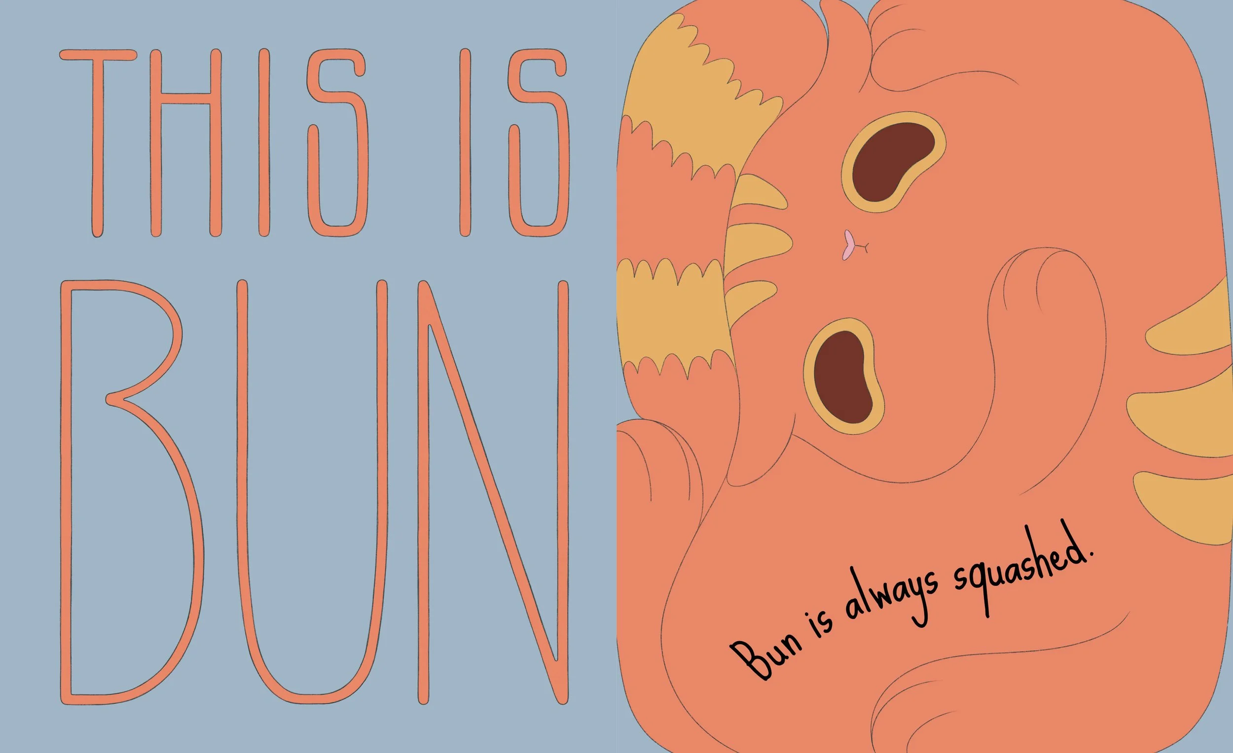 a children's book illustration of a cat called Bun