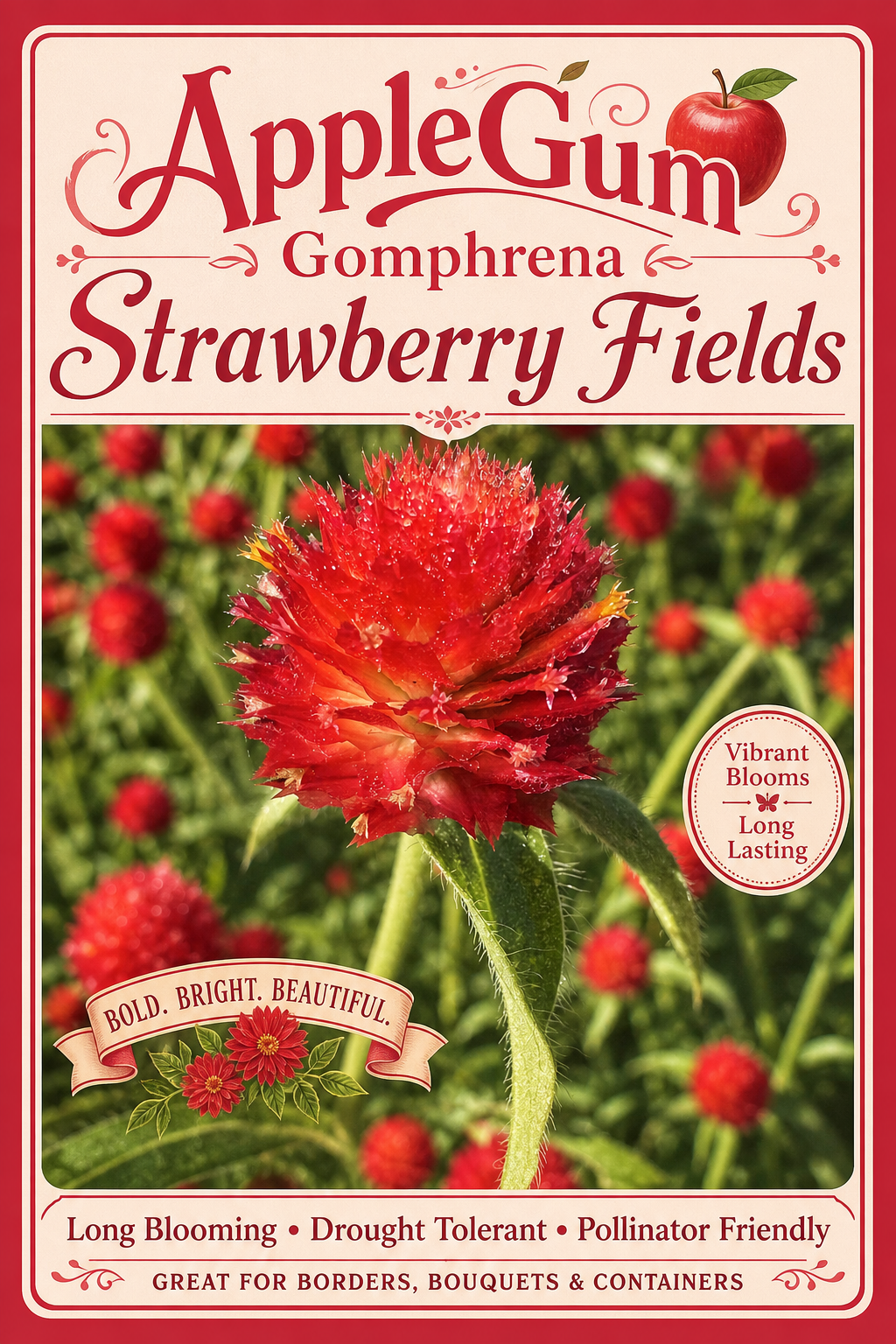 Seed - Gomphrena - AppleGum Gomphrena Strawberry Fields