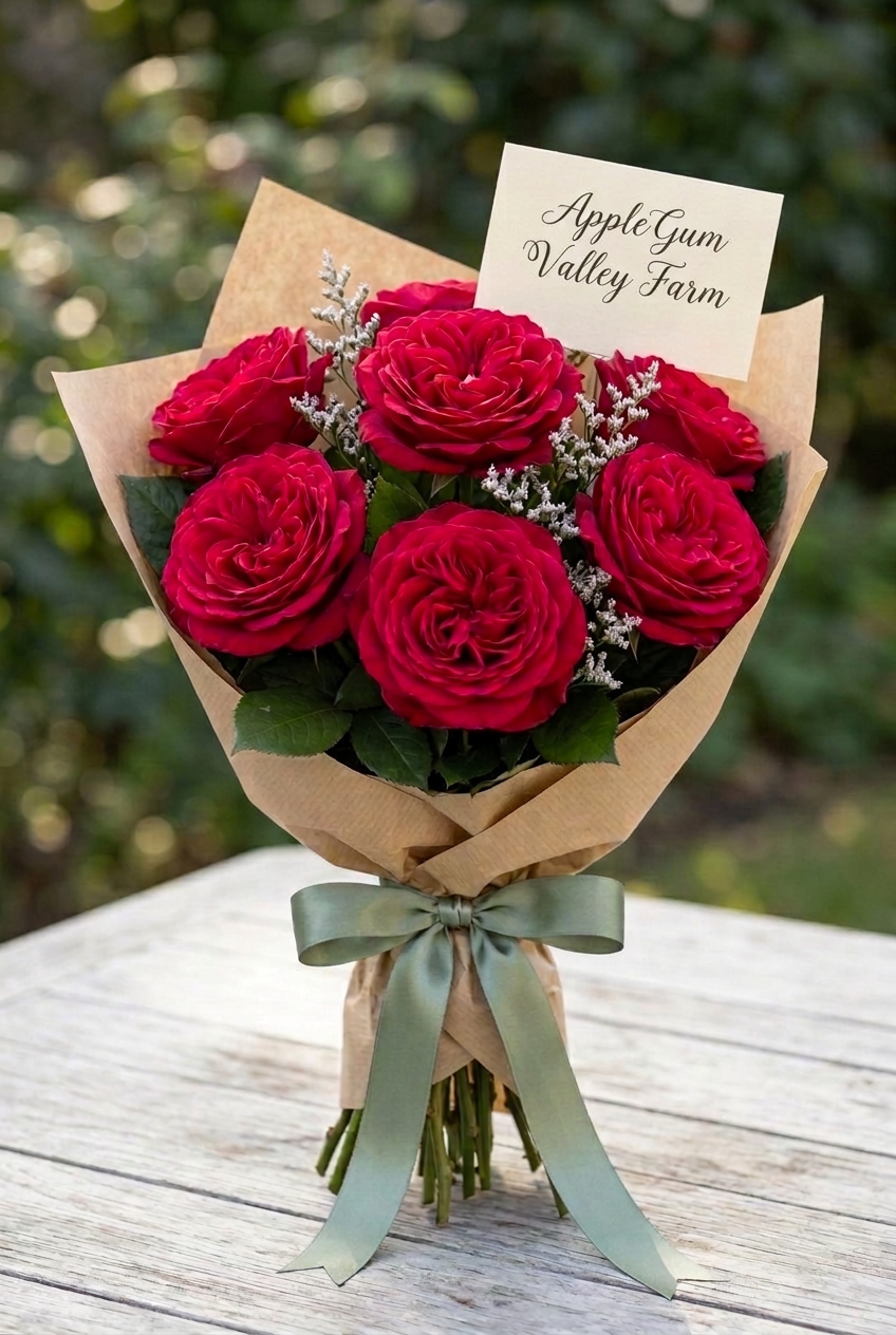 Flowers - Roses (Medium) Crimson Brunch PICKUP DIRECT AT FARM