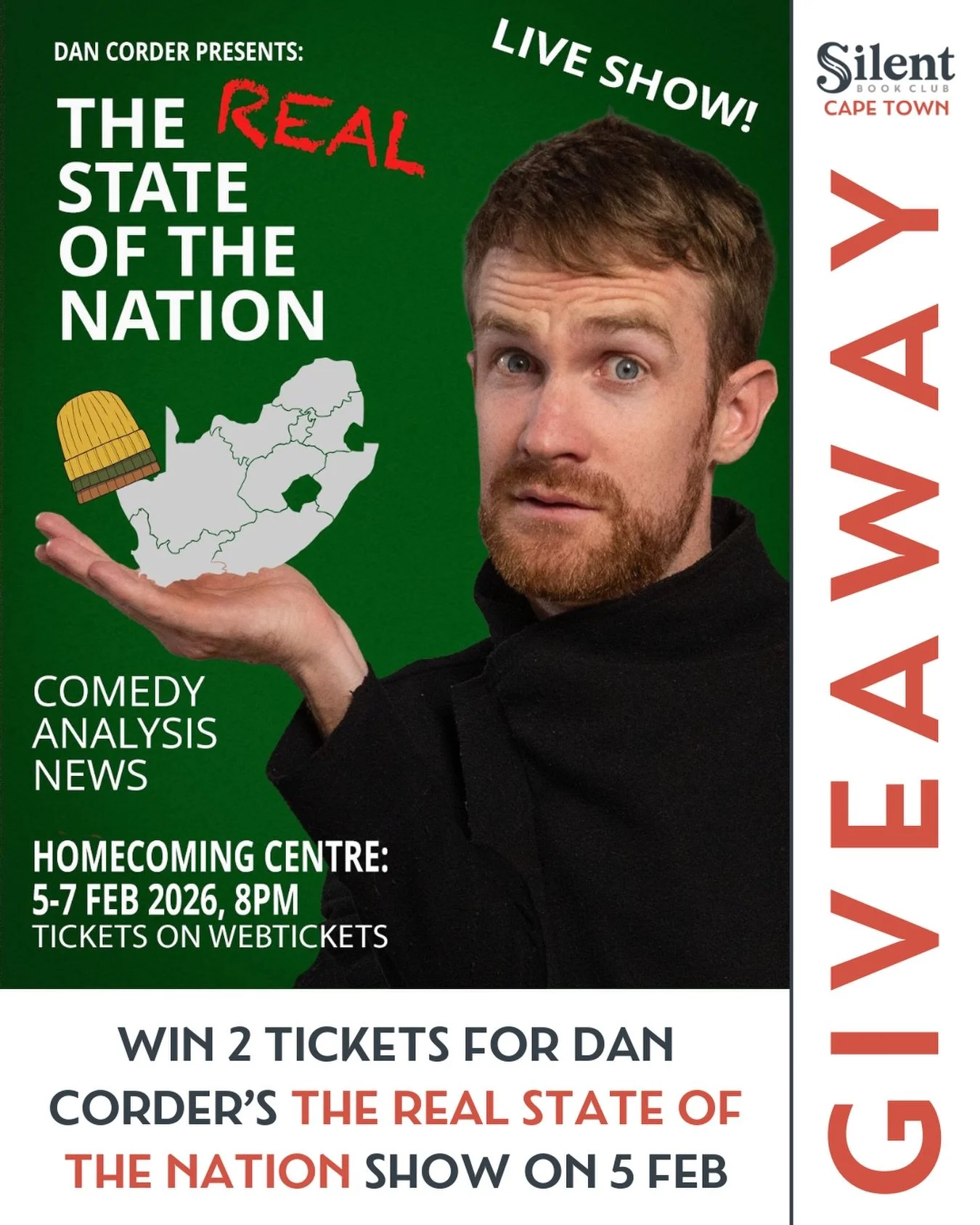 🚨 Giveaway 🚨

We&rsquo;re so excited to partner with @dancorderonair to give away tickets to his 5-7 Feb comedy news analysis shows, The Real State of the Nation, at the Homecoming Centre! Dan is fantastic at breaking down all the crazy things happ