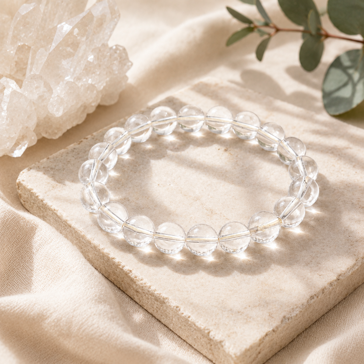 Clear Quartz Crown Chakra Bracelet | Clarity & Intention
