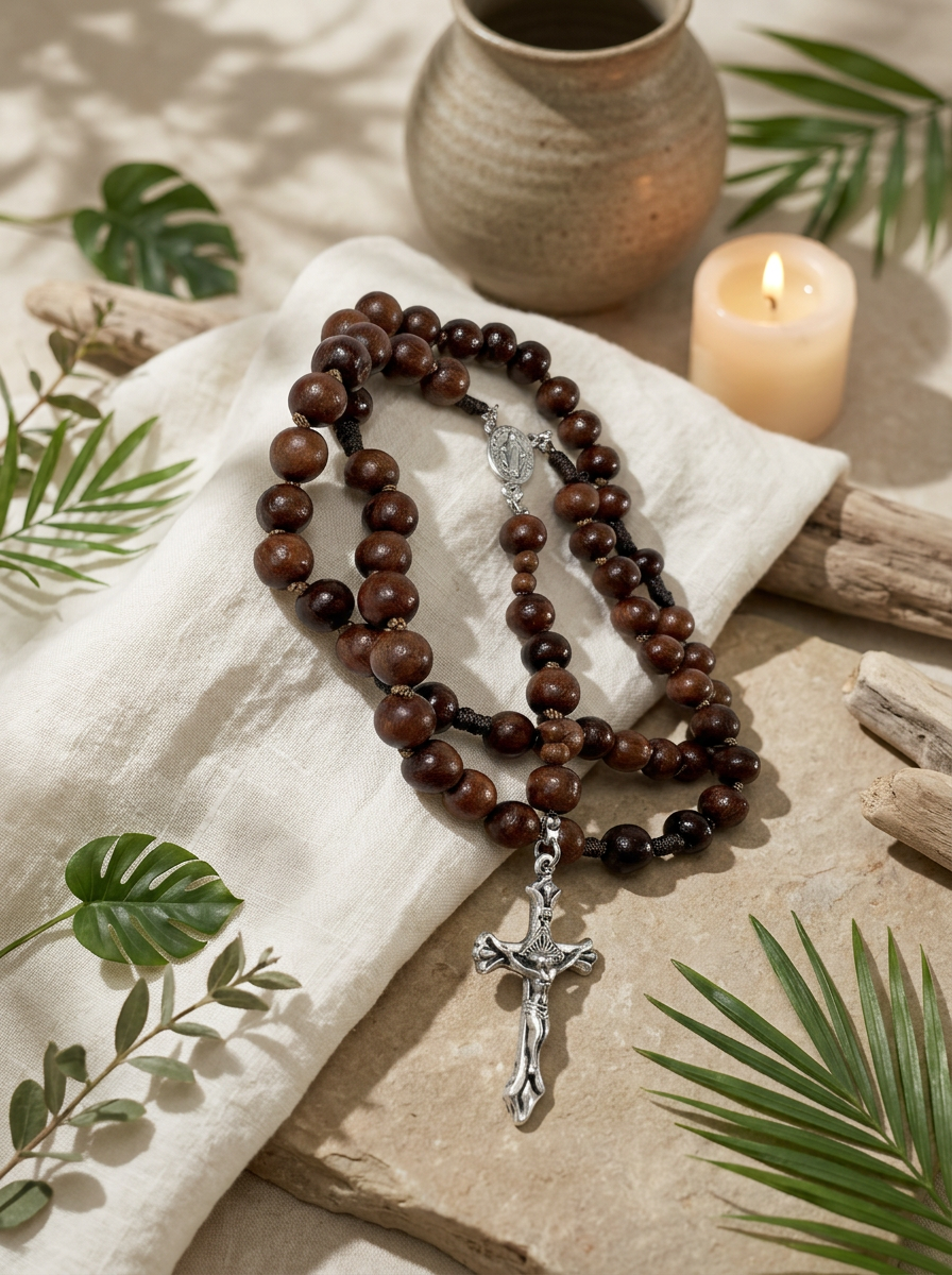 Rosary BROWN WOOD