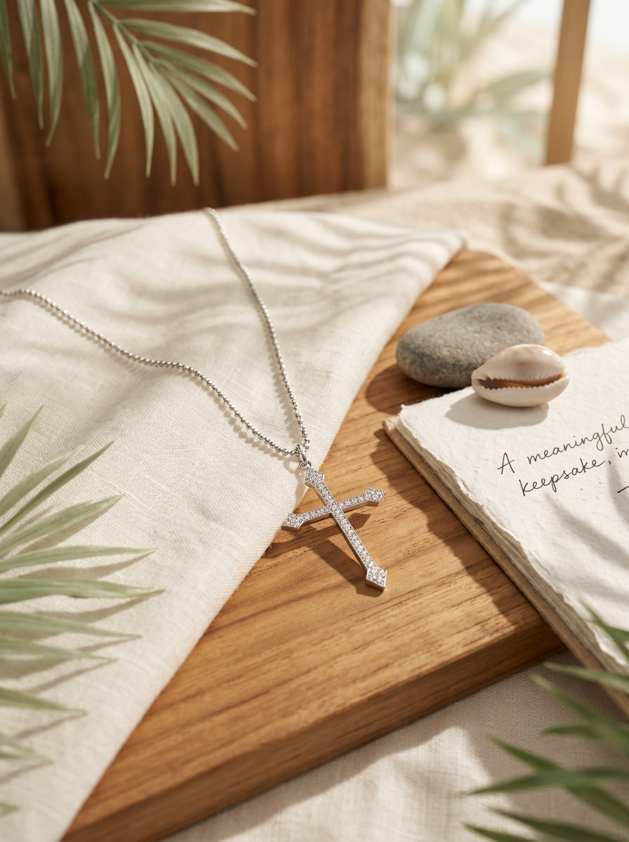 Paveʻ Cross Pendant