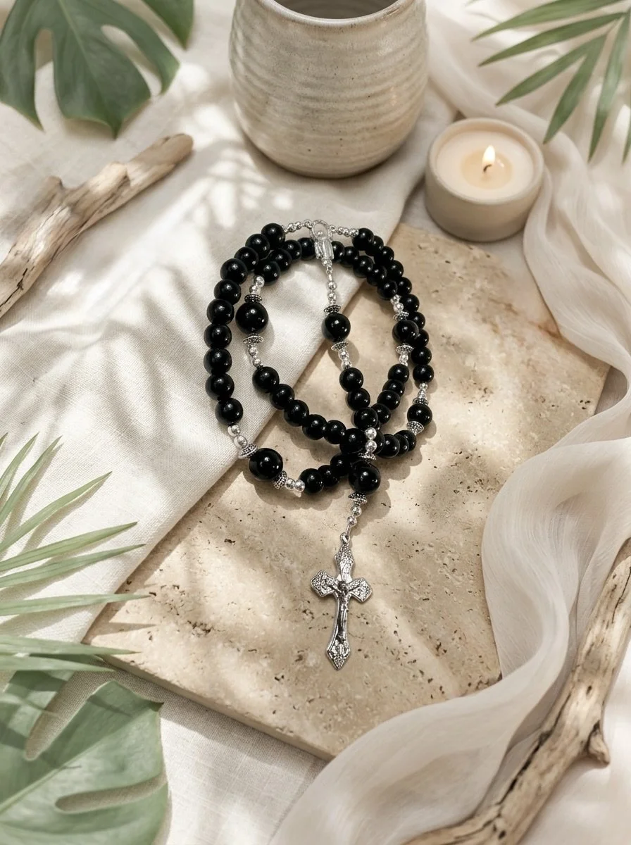 Rosary BLACK WOOD