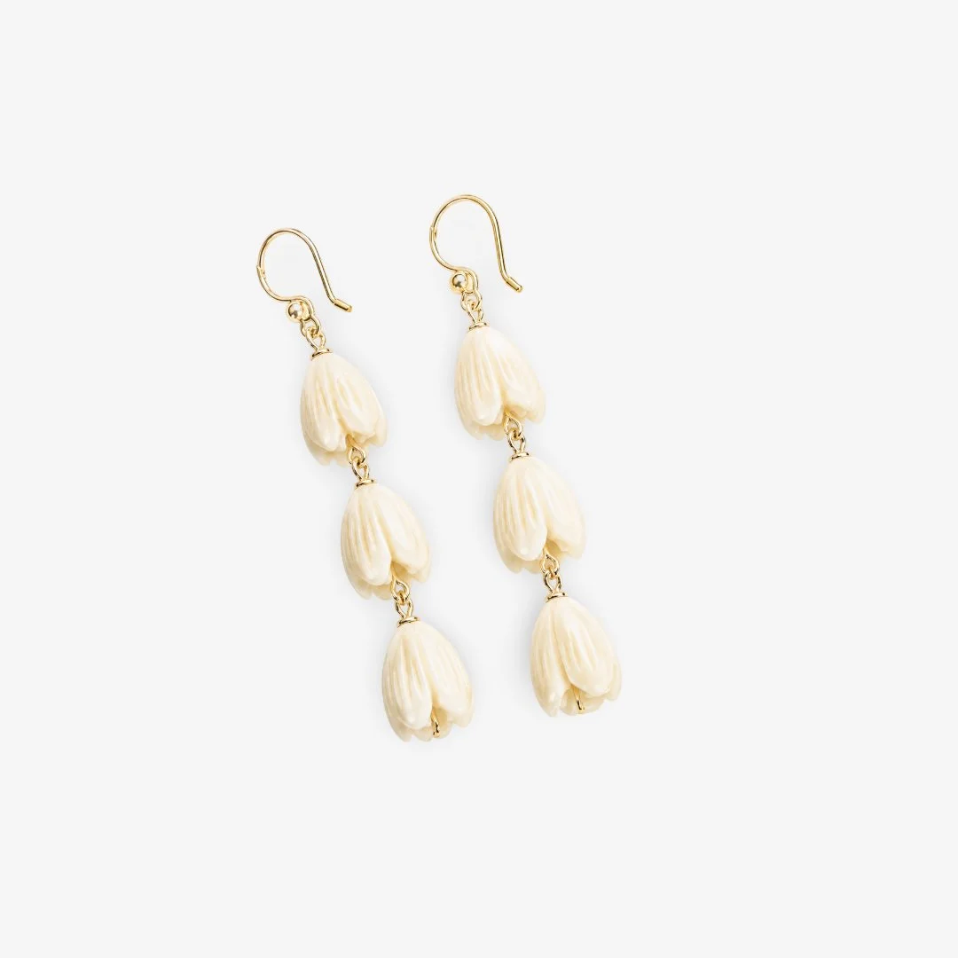 Handmade Hawaiian Pikake Flower Earrings – Double & Triple Blossom Earrings | Hawaiian Jasmine | Island-Inspired Gift