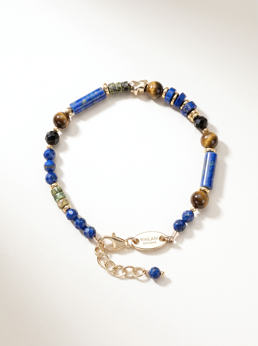 Protective Harmony & Grounded Bracelet | Lapis Lazuli Gemstone Bracelet | Inner Compass Collection