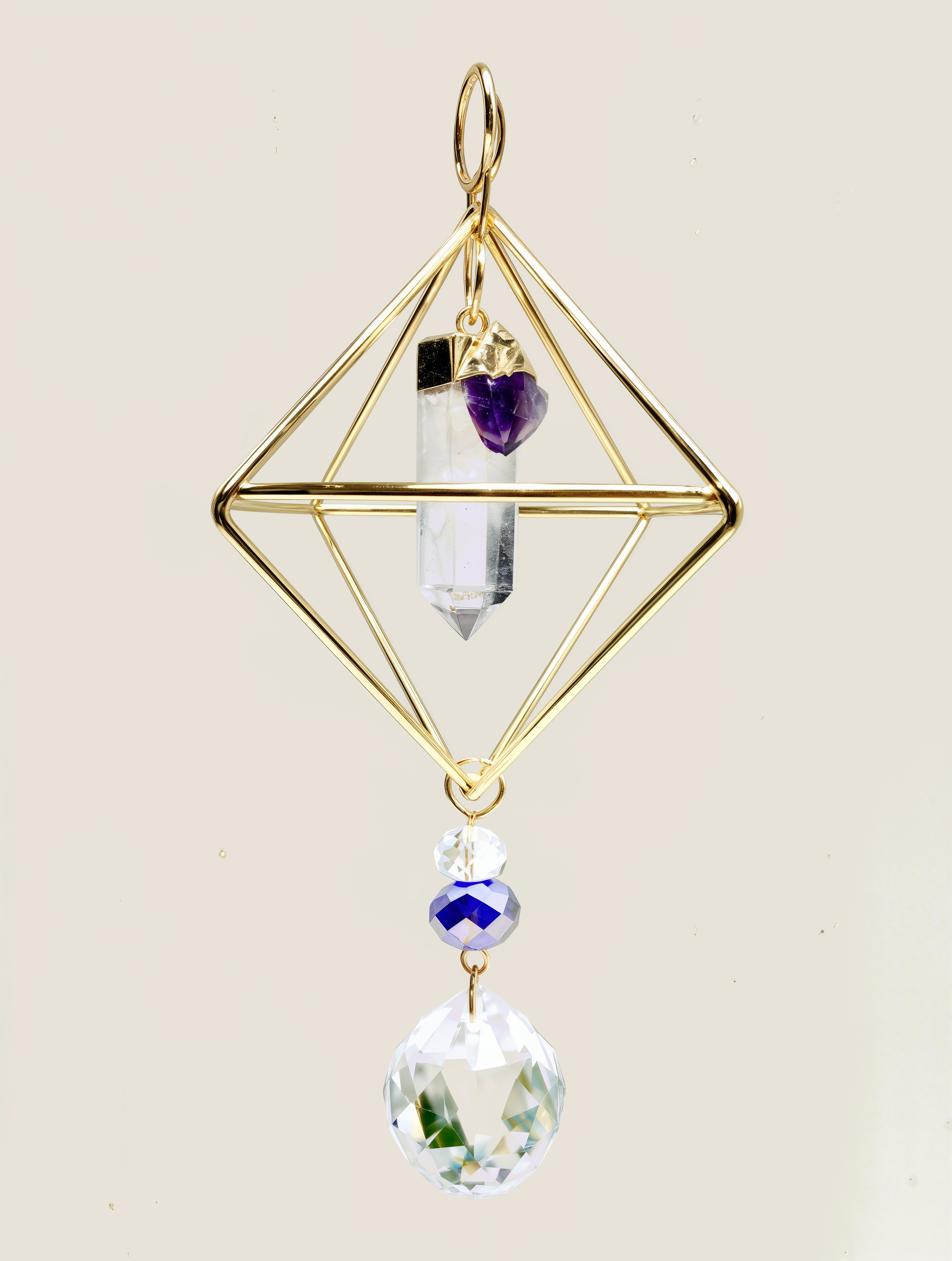 Crystal Prism Sun Catcher | Geometric Decor | Feng Shui Accent