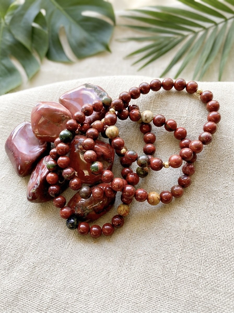 Red Jasper Root Chakra Bracelet | Grounding & Stability