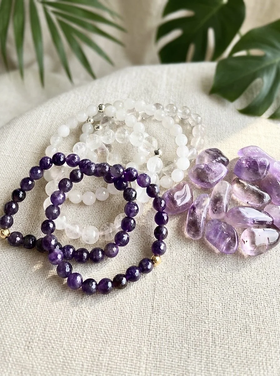 Amethyst Crown Chakra Bracelet | Wisdom & Connection