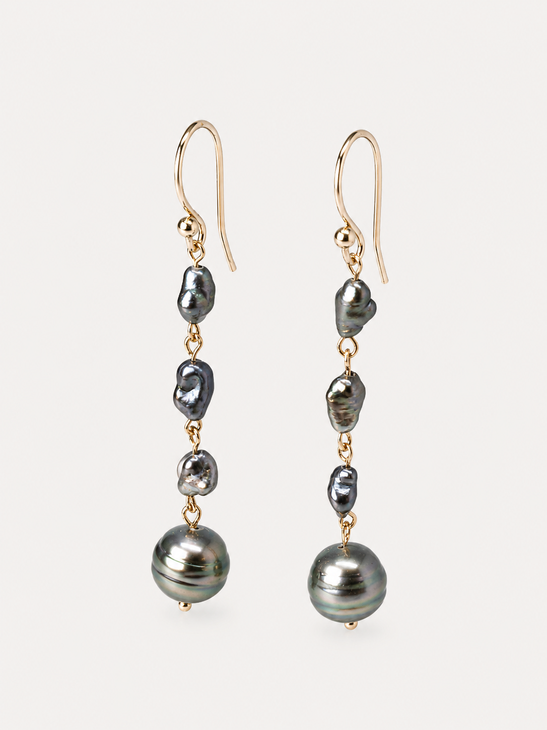 KAHEWAI Tahitian Earrings | Tahitian & Keshi Pearl Earrings | Gold-Filled | Modern Pearl Jewelry
