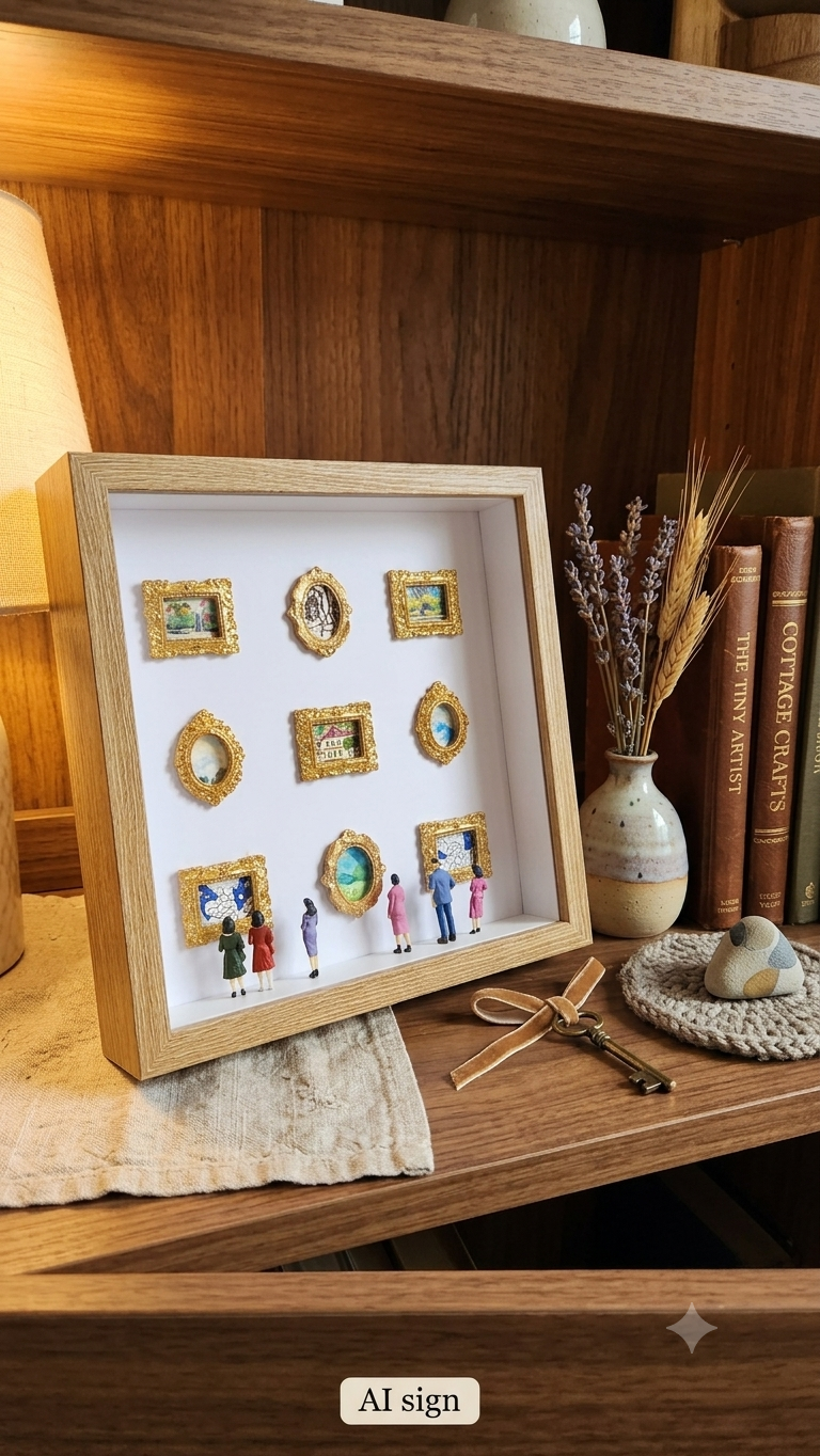 9-Frame Miniature Gallery Shadow Box | Original Art