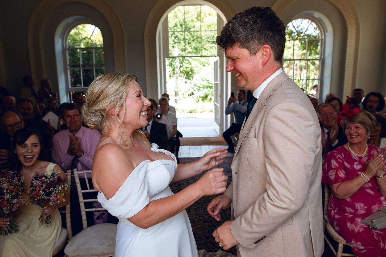 Bride and Groom as they are pronounced husband and wife