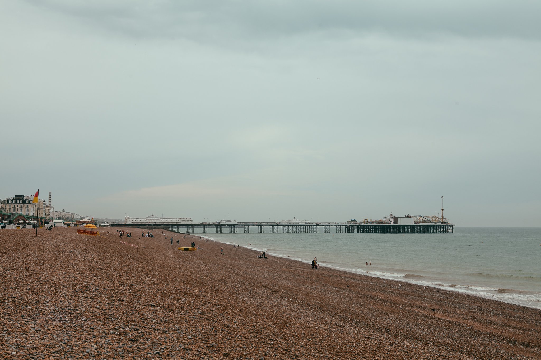  Brighton beach early in the morning. 