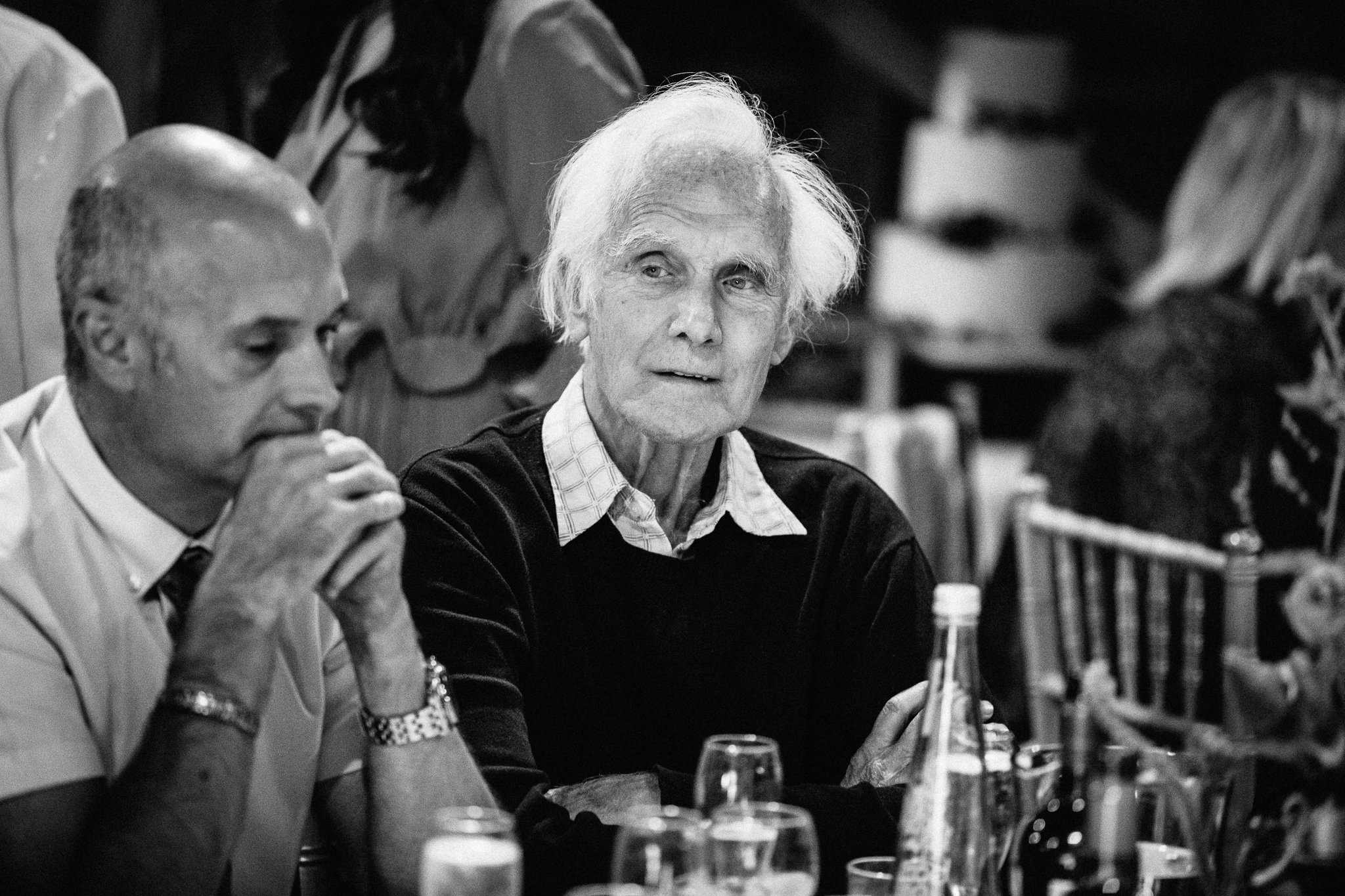  Guest sits a table at Gildings Barns in Newdigate Surrey 