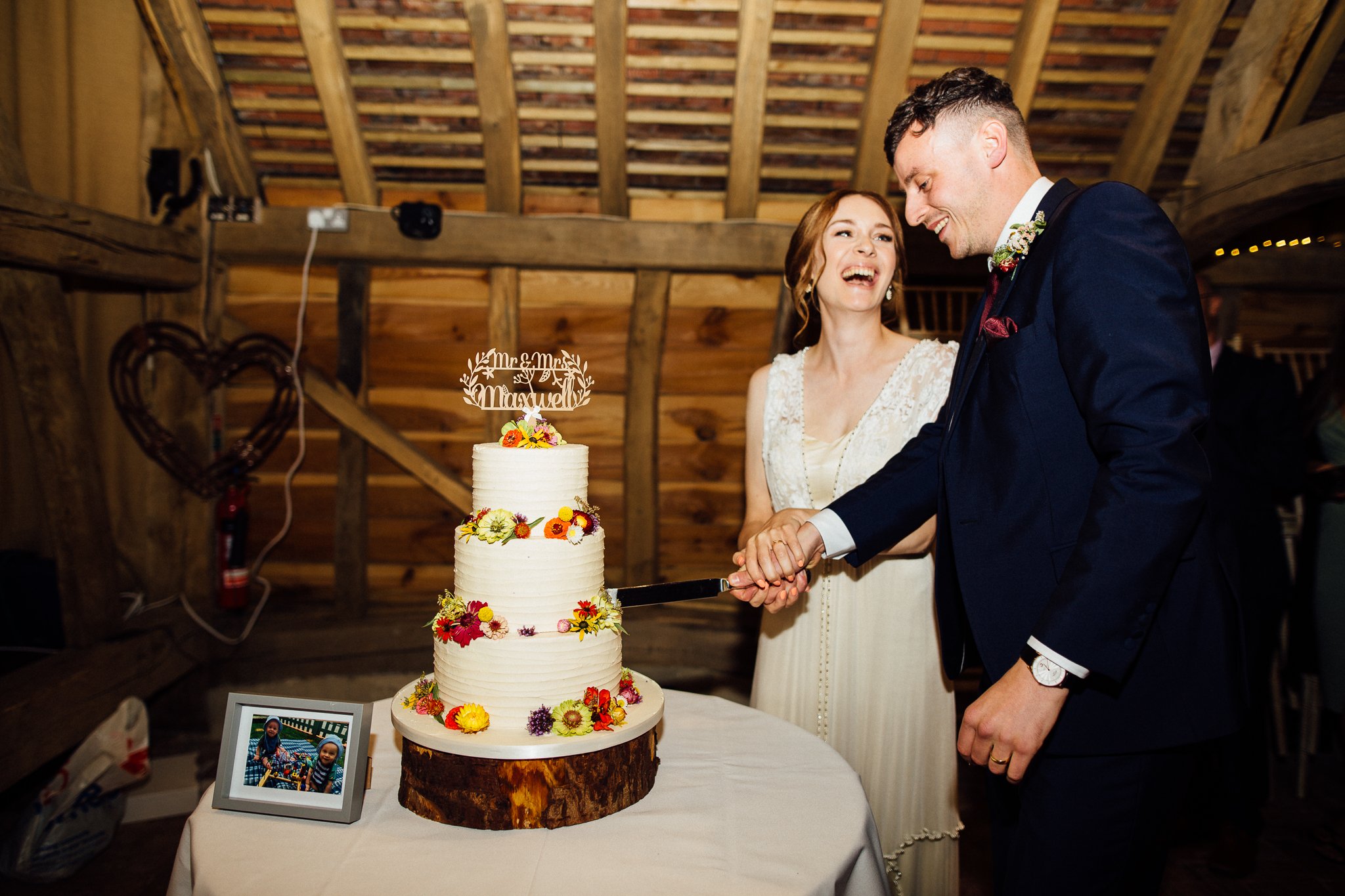  Bride and Groom cut the cake 