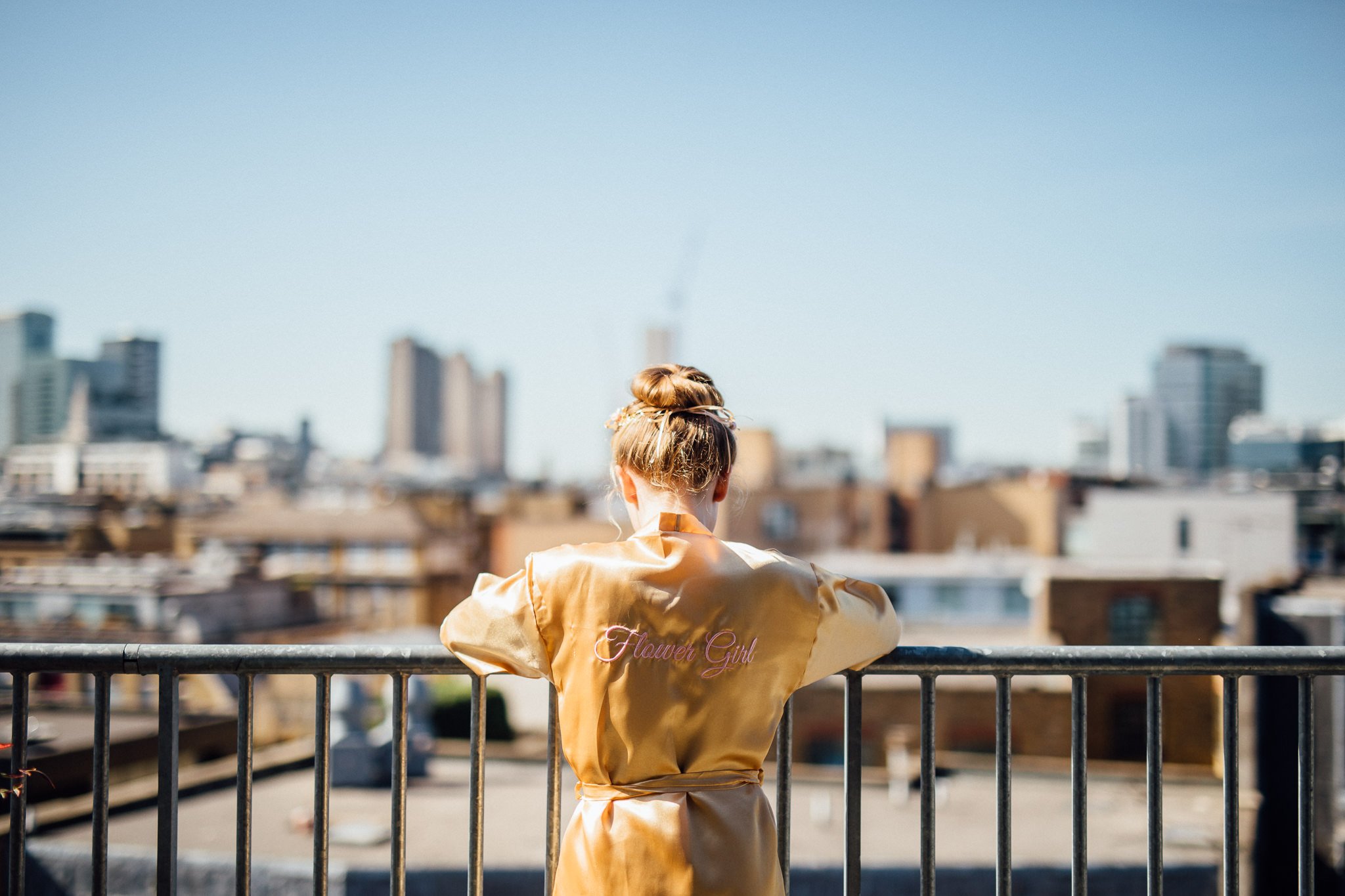  Young girl looking across Shoreditch and London 