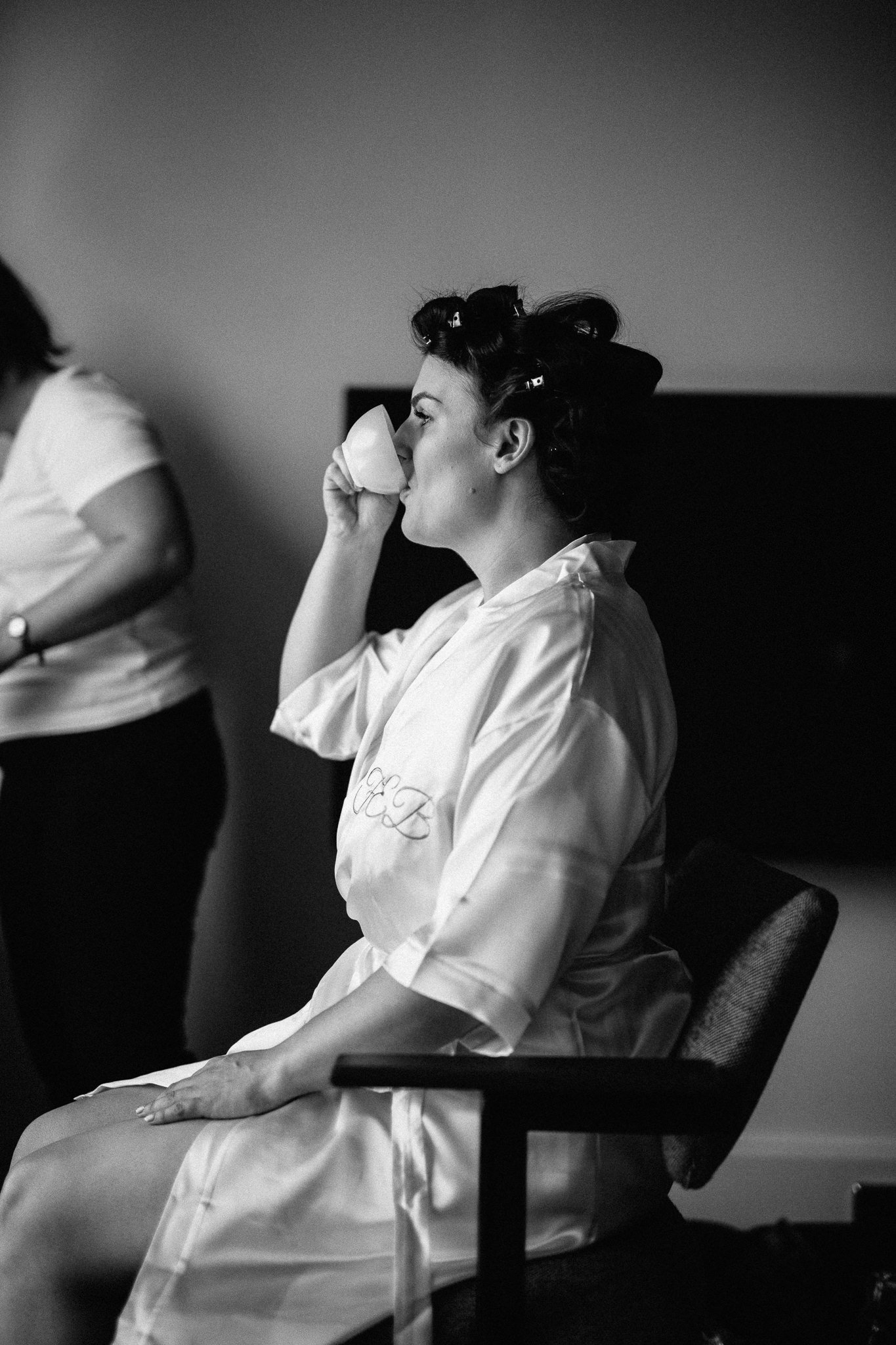  Bride drinking bucksfizz 