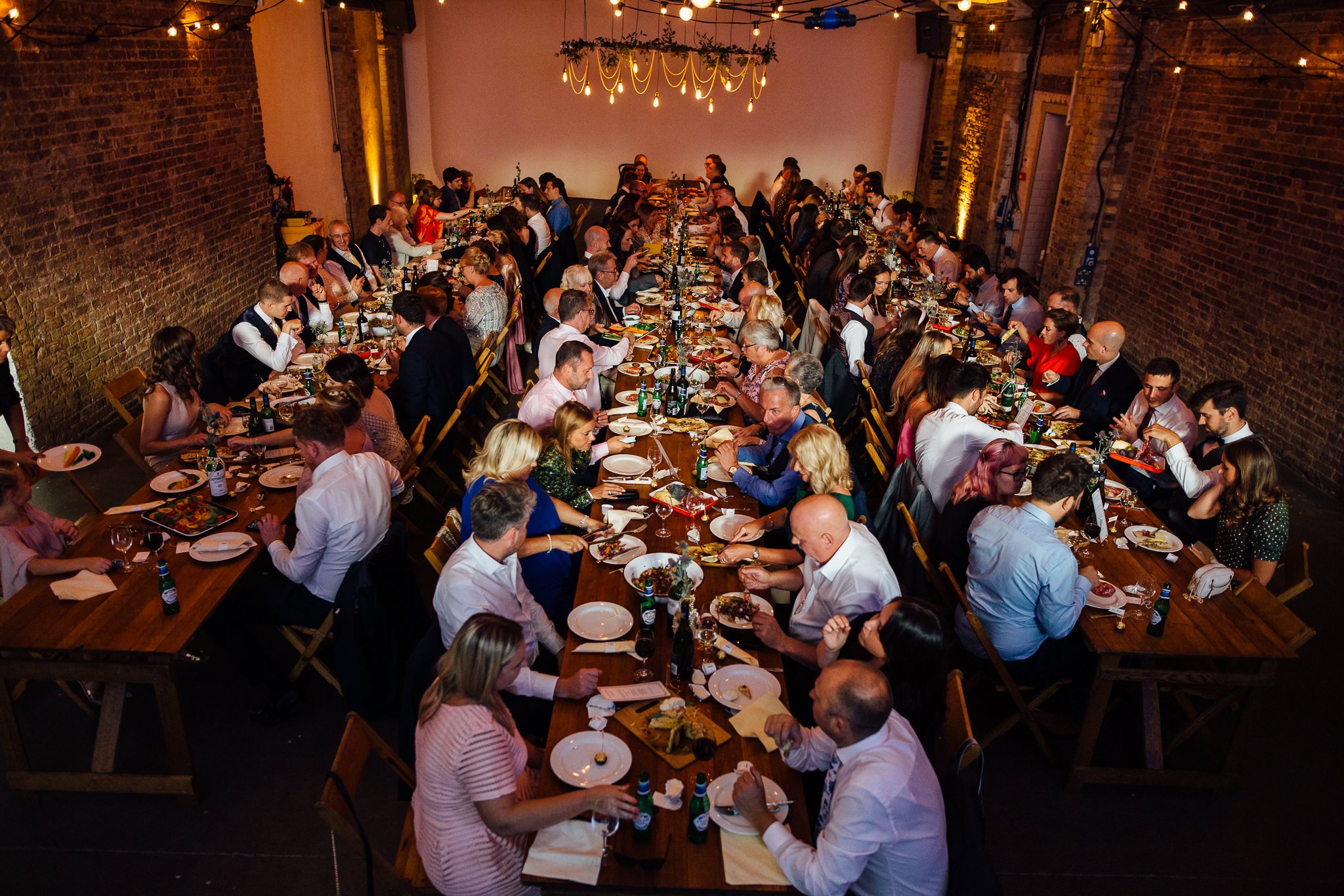  Guests seated for their meal at Shoreditch Studios. 