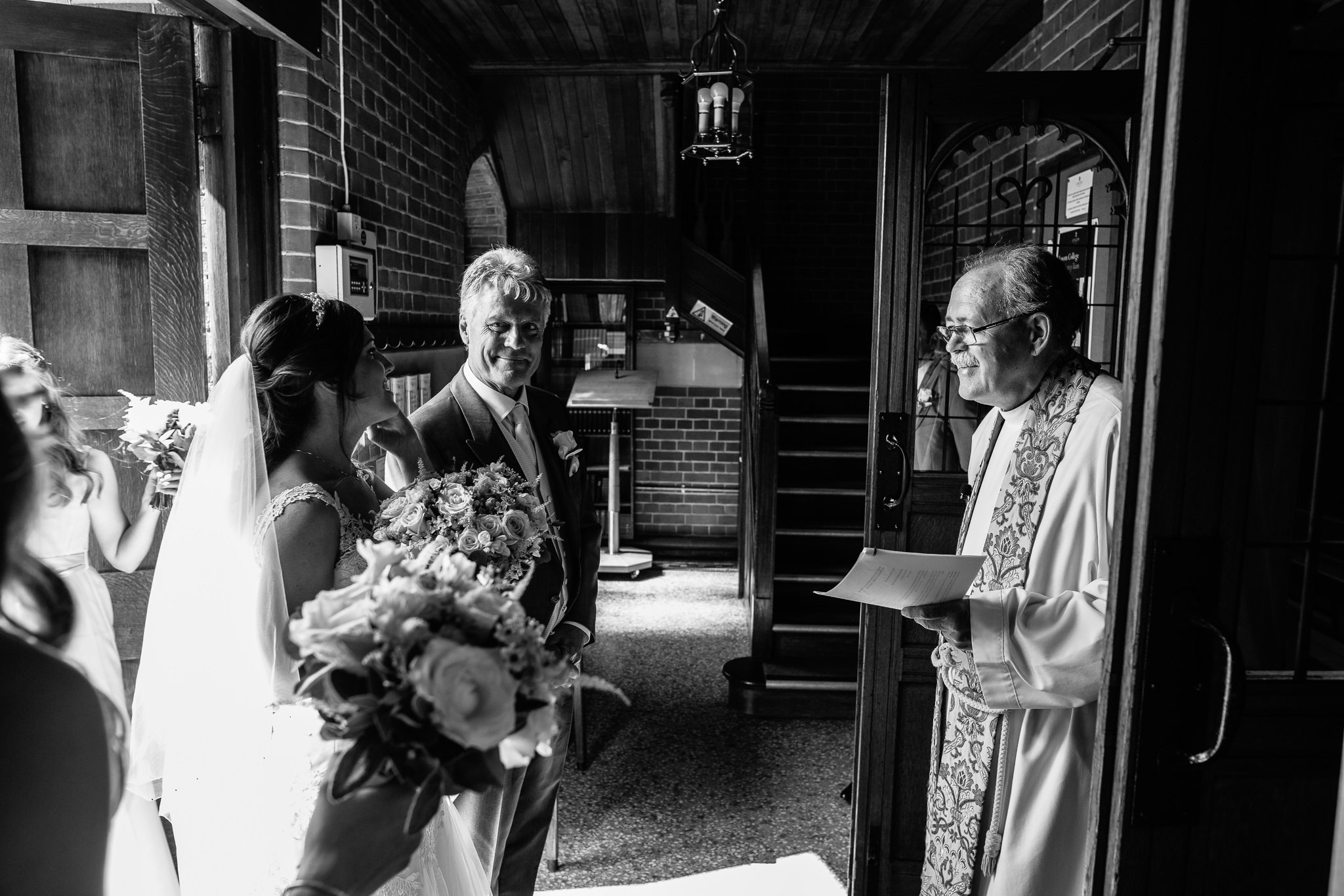  Bride enters the Chapel of St Luke at Epsom College 