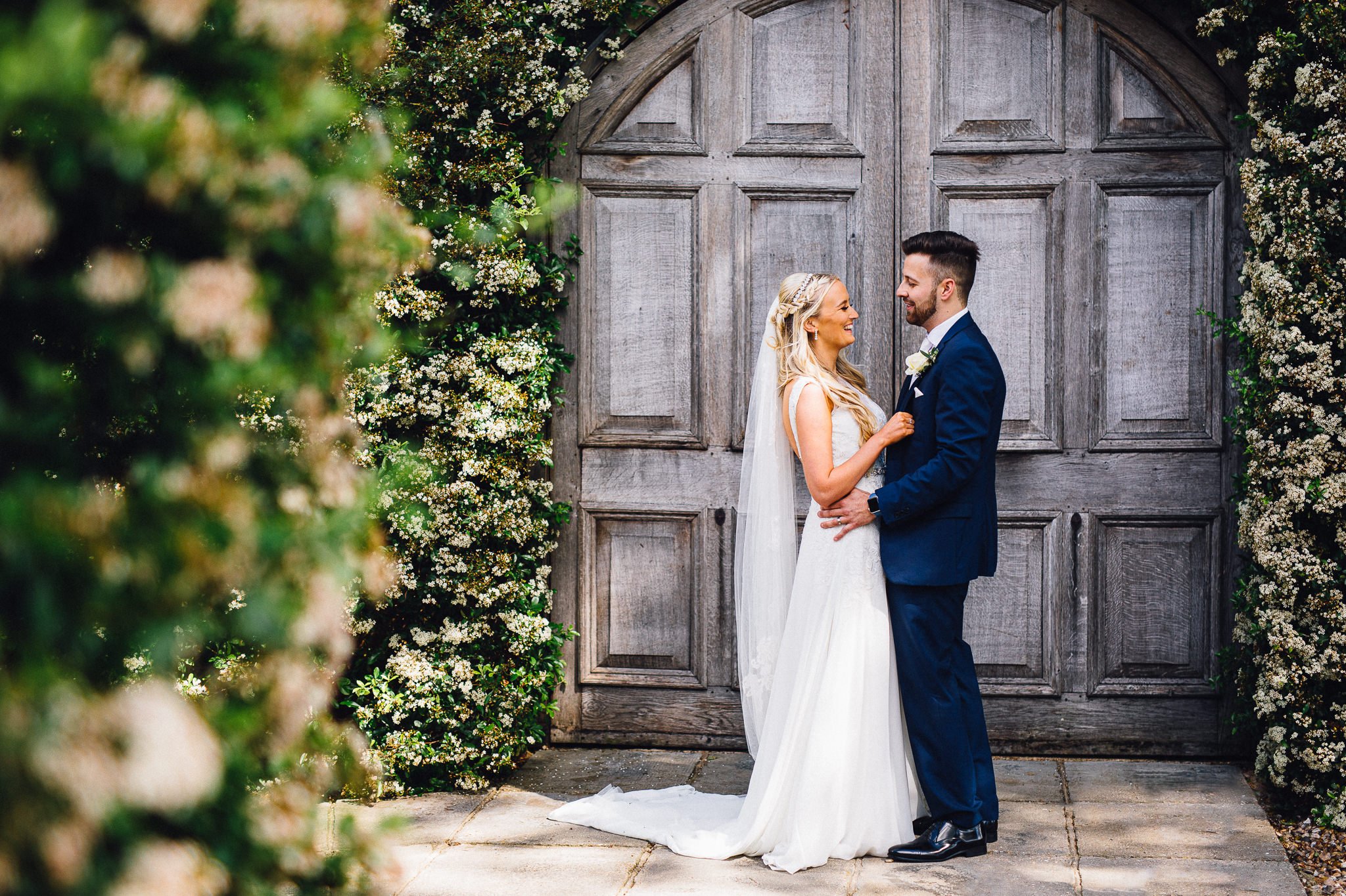  Bride and Groom on their wedding day at Winters Barns Wedding Venue Kent 