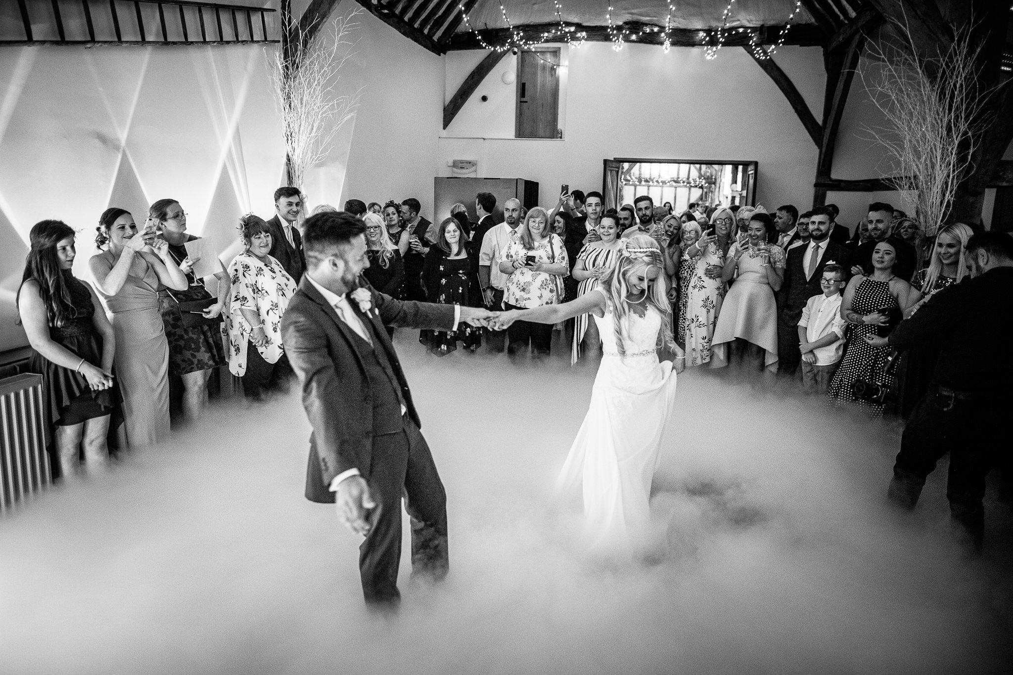  First dance at Winters Barns Wedding Venue Kent 