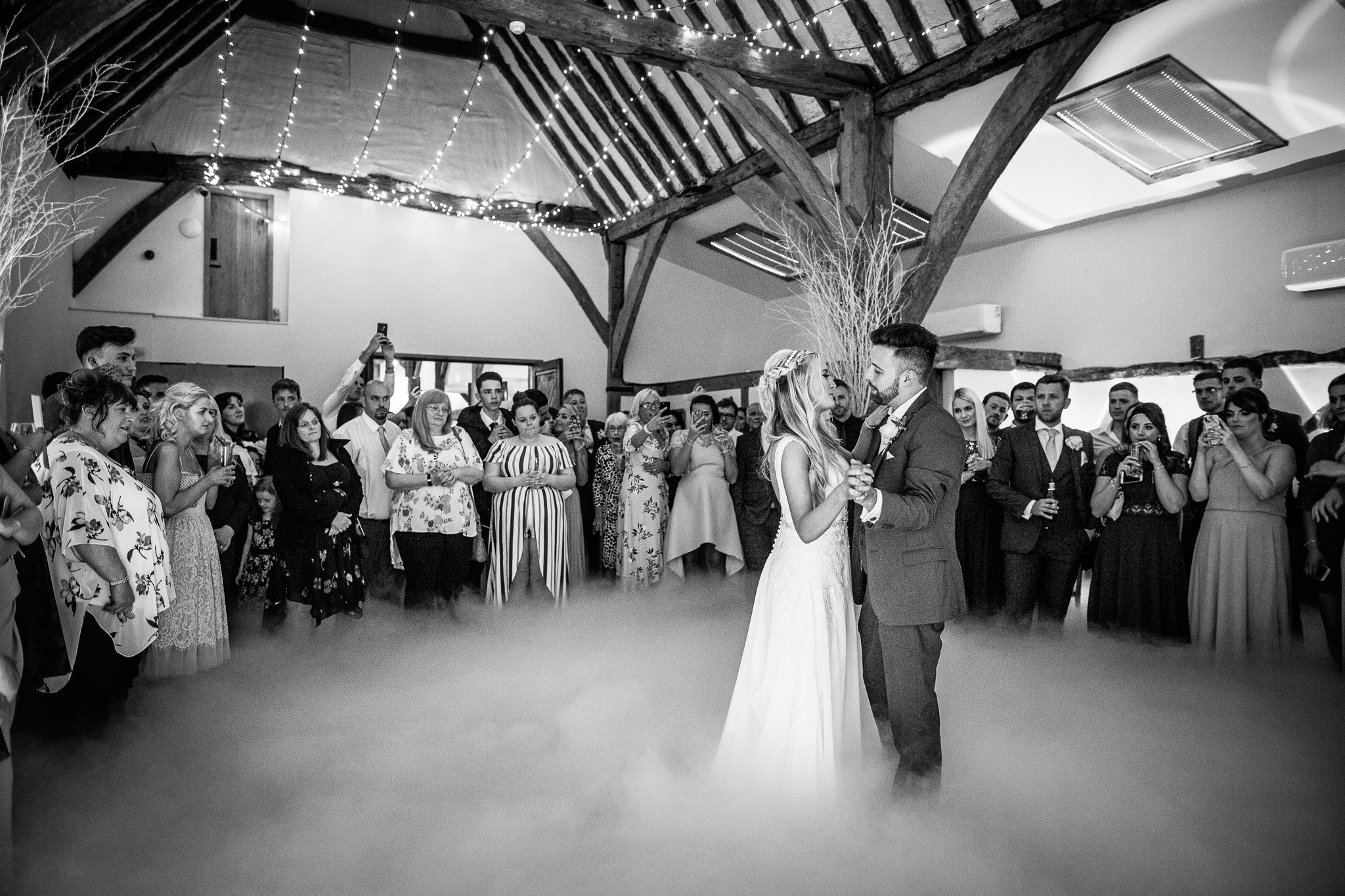  Bride and Groom dance at Winters Barns Wedding Venue Kent 