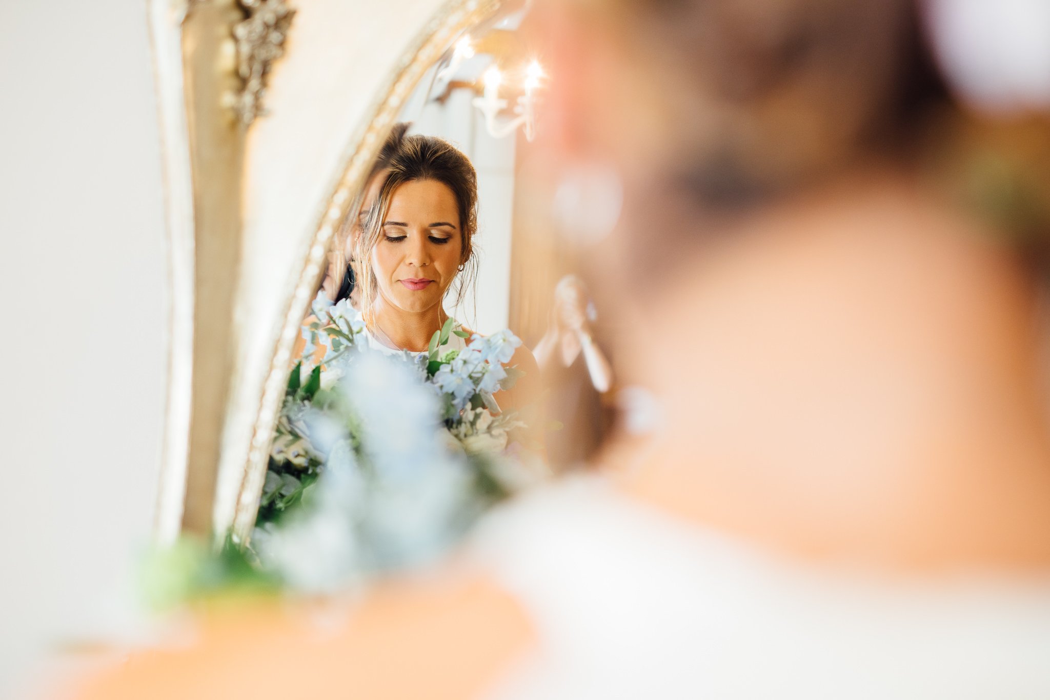  Reflection of bride in mirror 