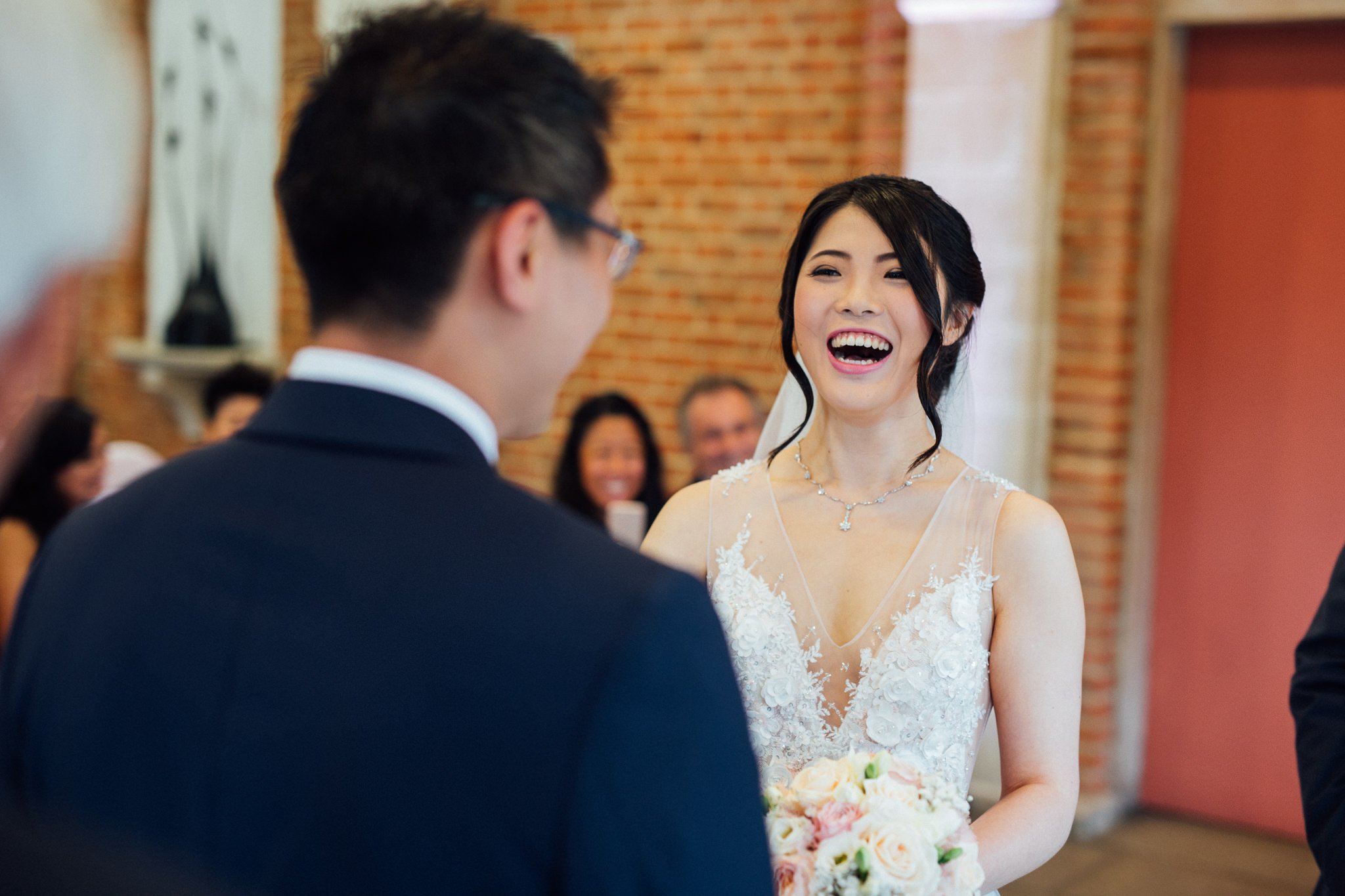  Bride laughing 