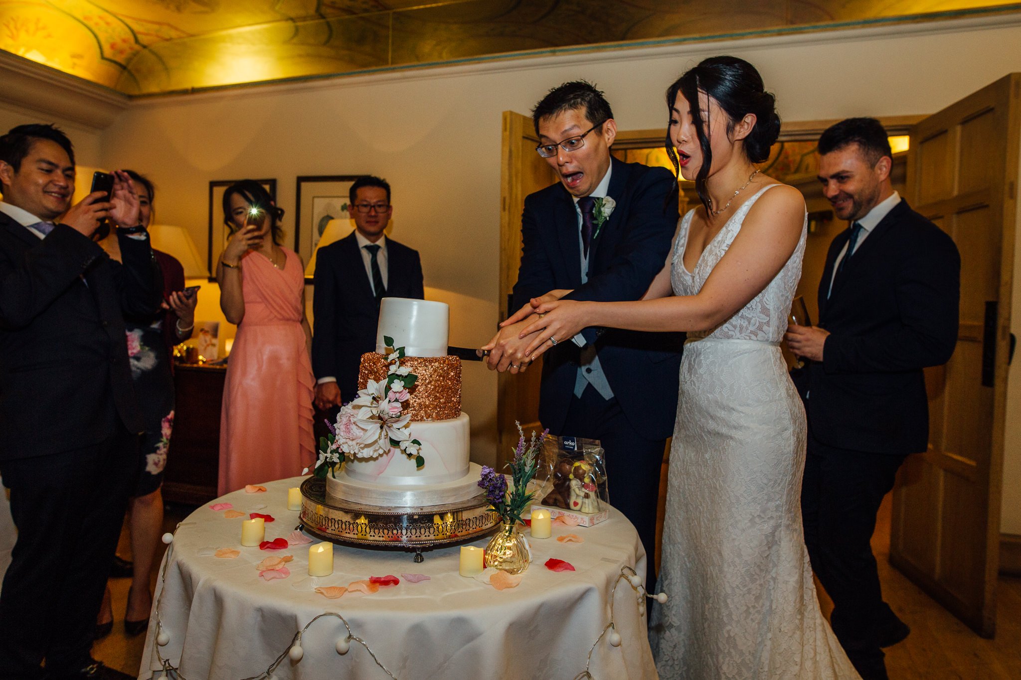  Cutting of the cake at Great Fosters Egham 