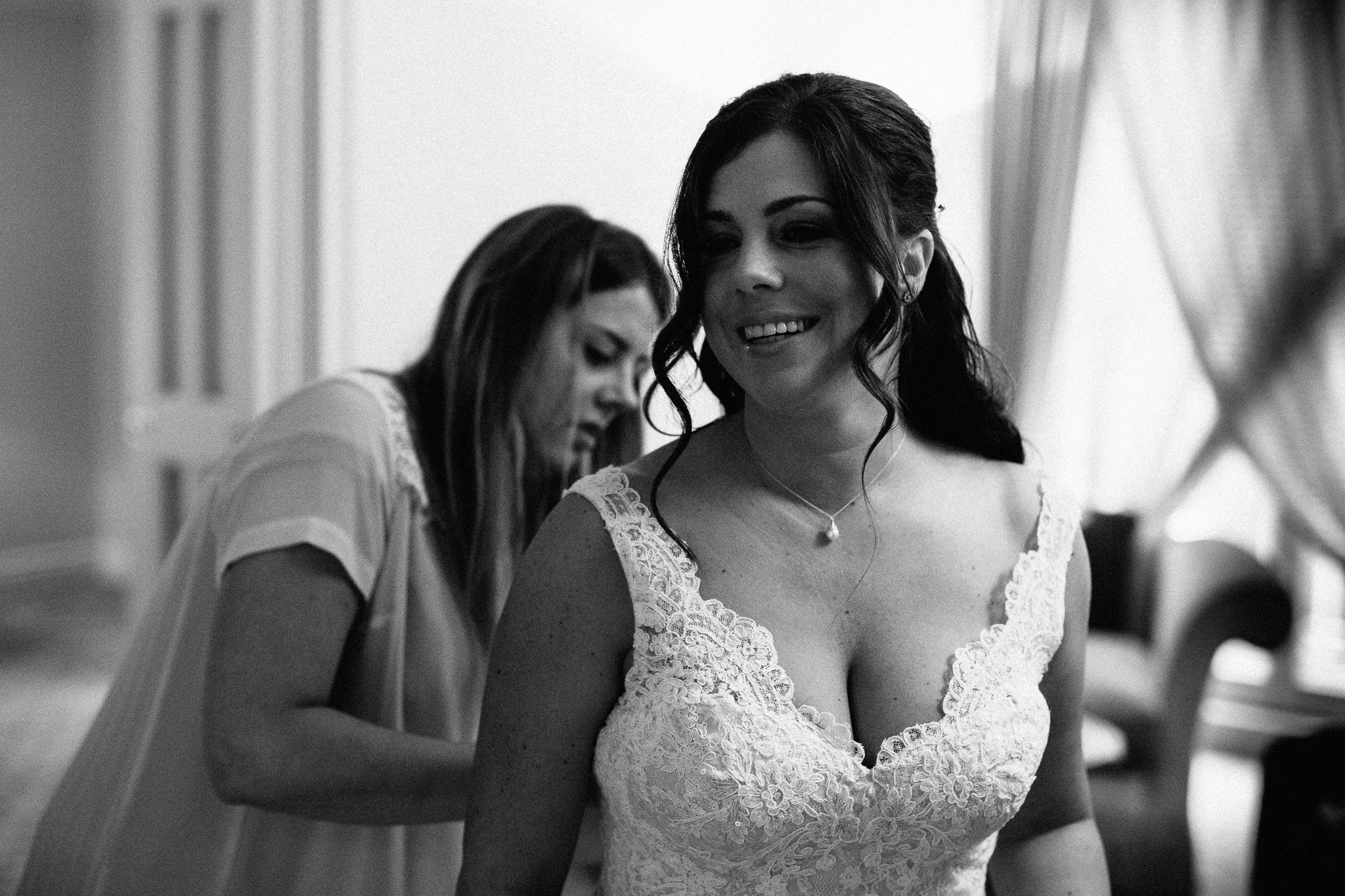  Bride in her wedding dress 