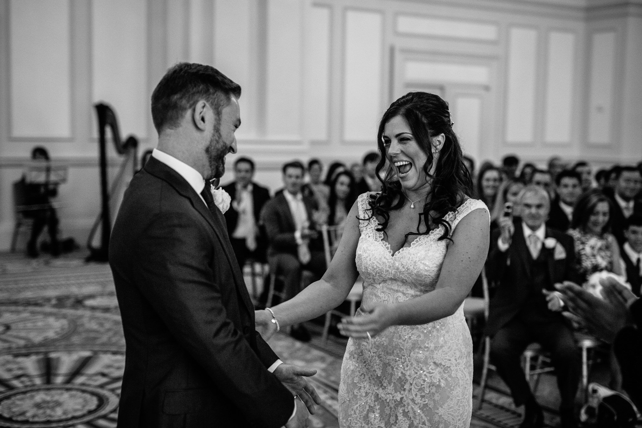  Bride and Groom smiling at each other 