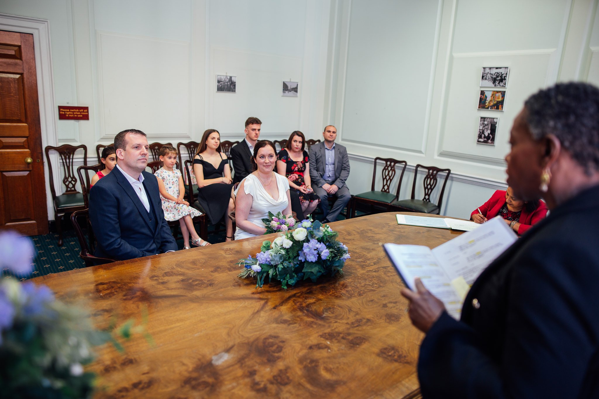  Registrar address the bride and groom at Camden Town Hall 
