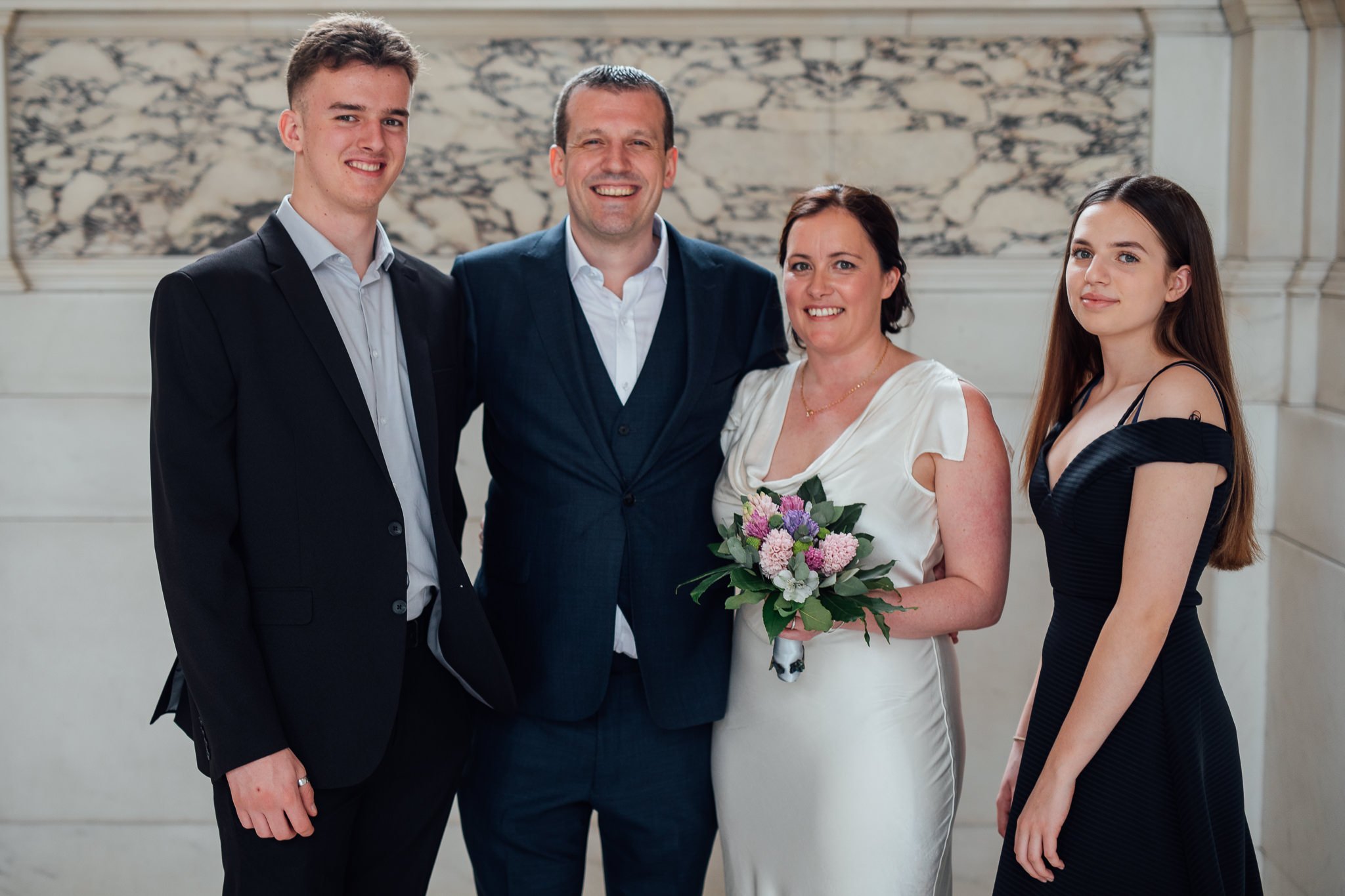  Bride and Groom and two children at Camden Town Hall 