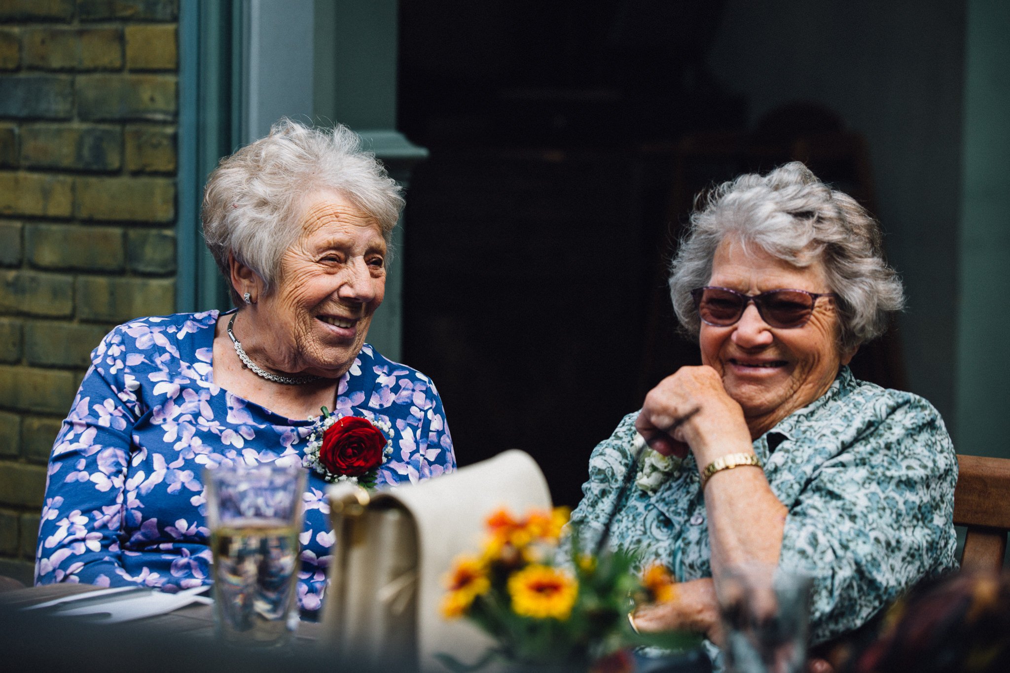  Two women laughing 