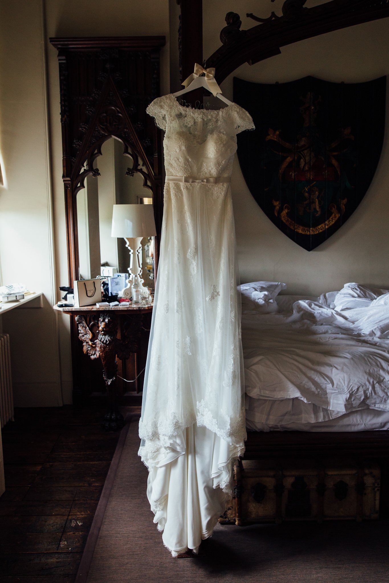  Wedding dress hanging up 