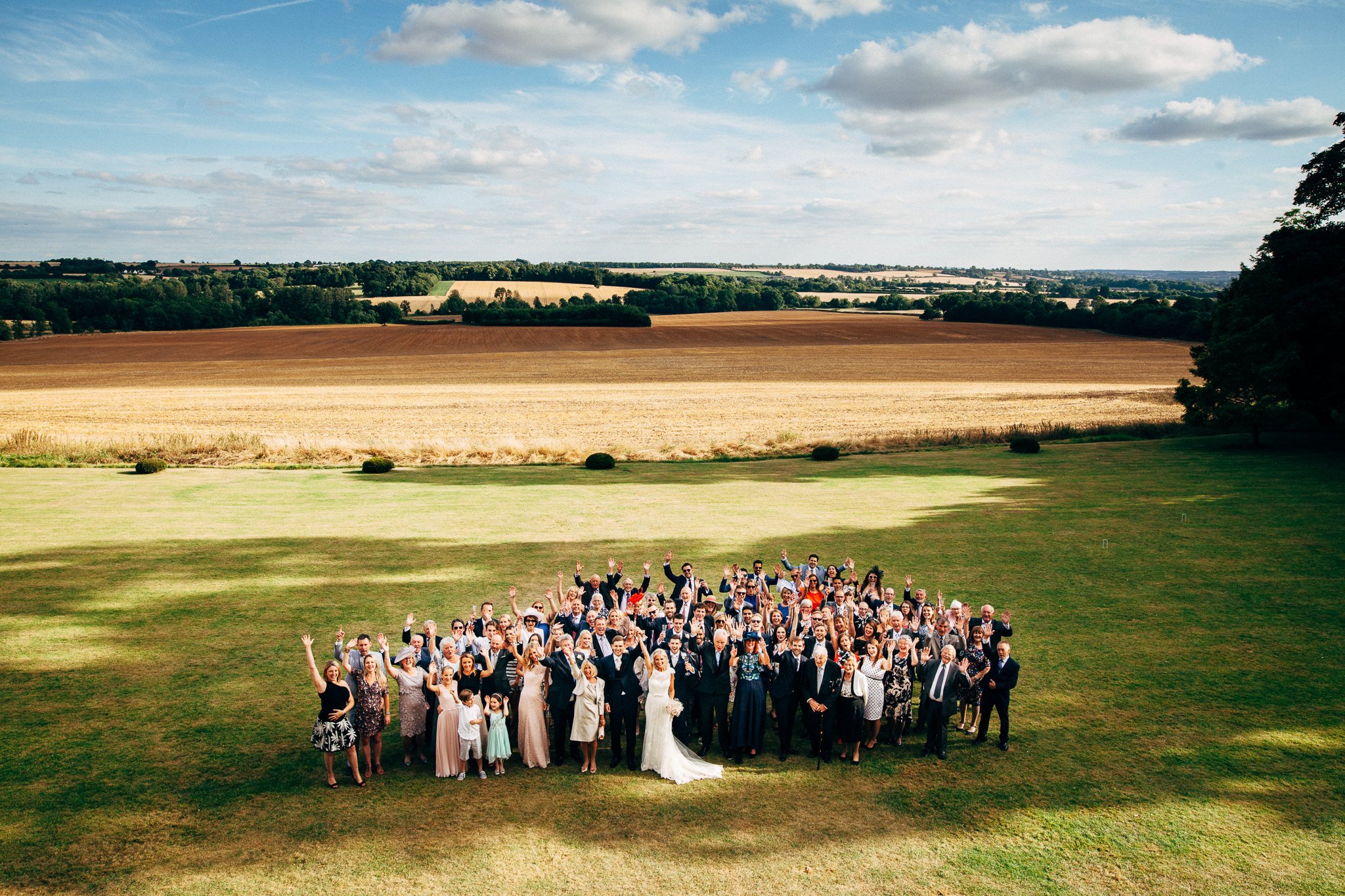  All wedding guest at Aynhoe Park 