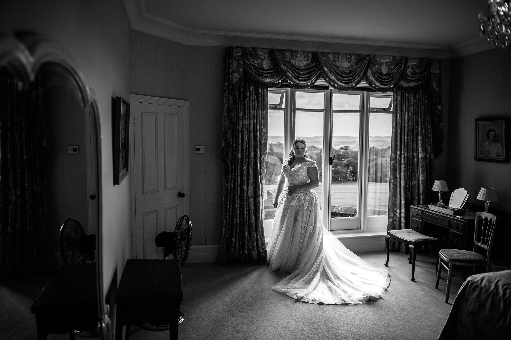  Bride after getting ready at Wadhurst Castle 