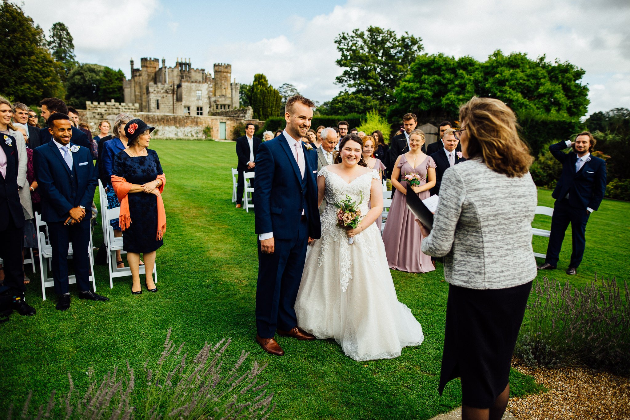  Wedding ceremony in the walled garden at Wadhurst Castle 