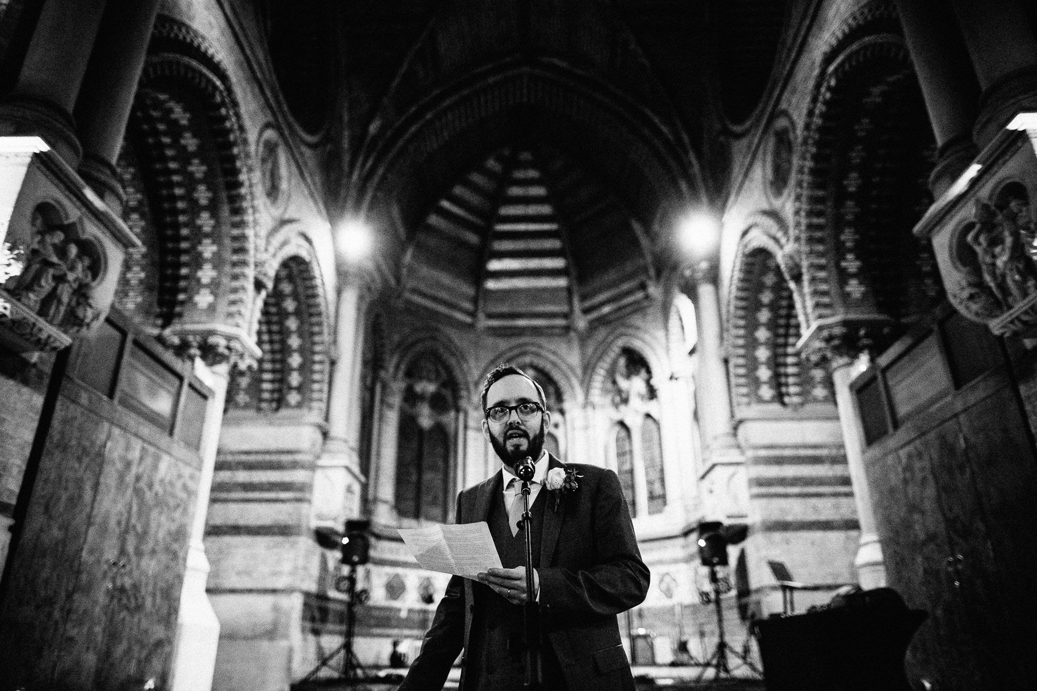  Groom giving a speech in St Stephen’s Trust Hampstead 