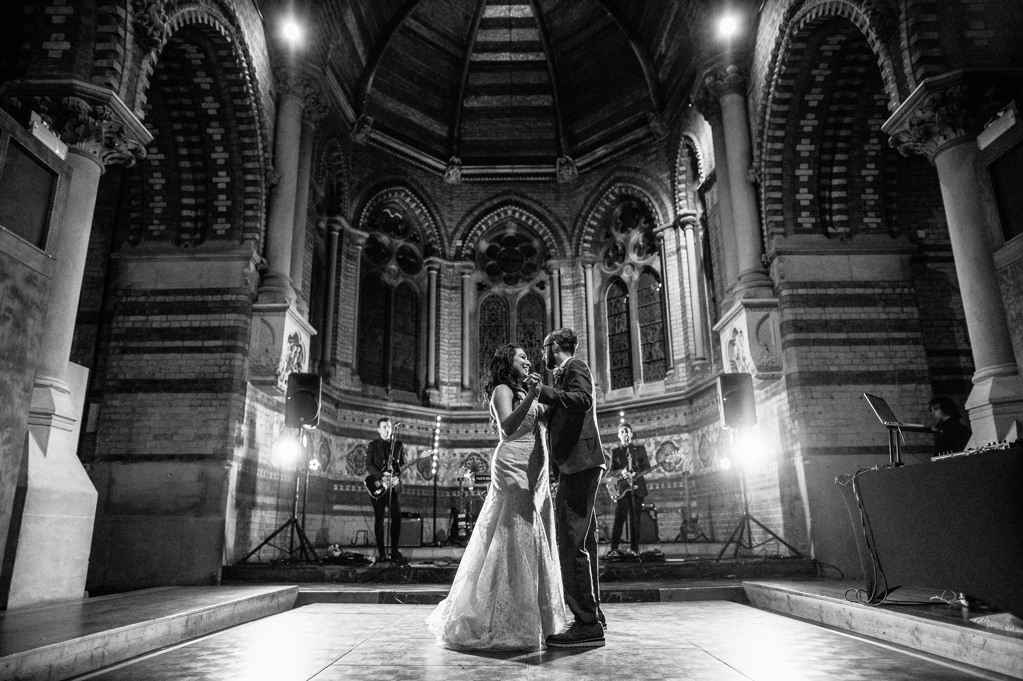  Bride and Groom have their first dance at St Stephen’s Trust Hampstead 