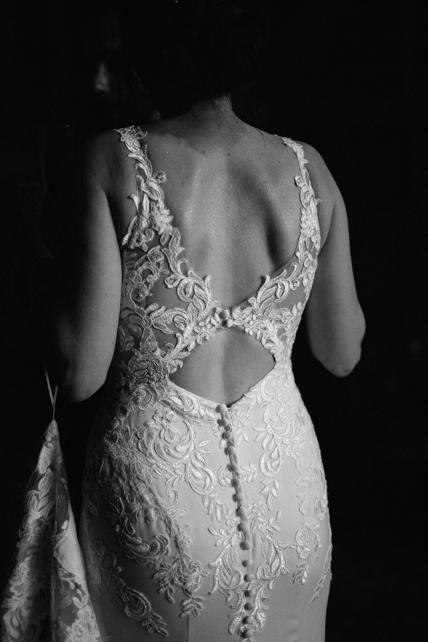  Back of the Bride’s wedding dress at  Orleans House Gallery 