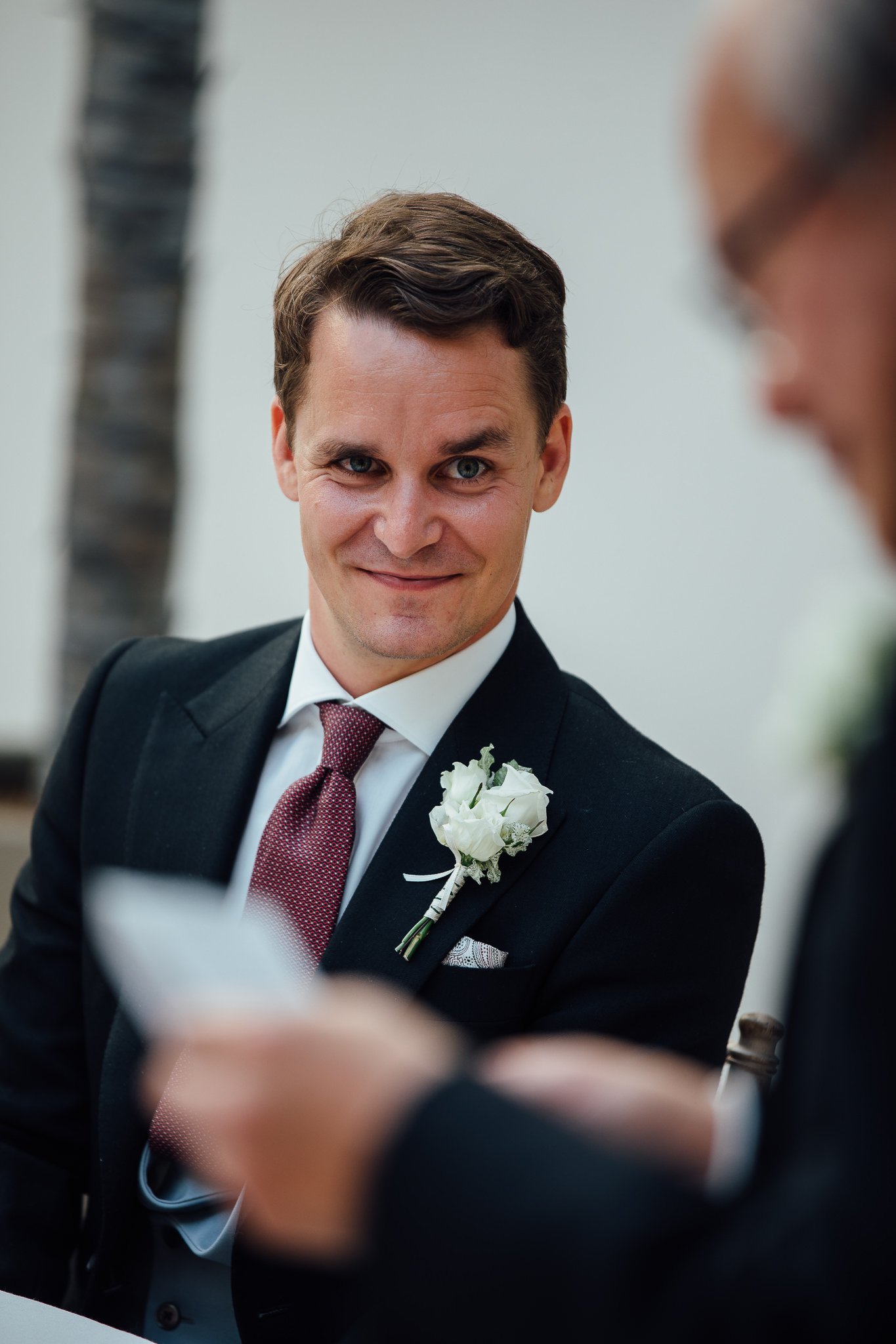  Groom listening to the father of the bride’s speech at the Hurlingham Club 