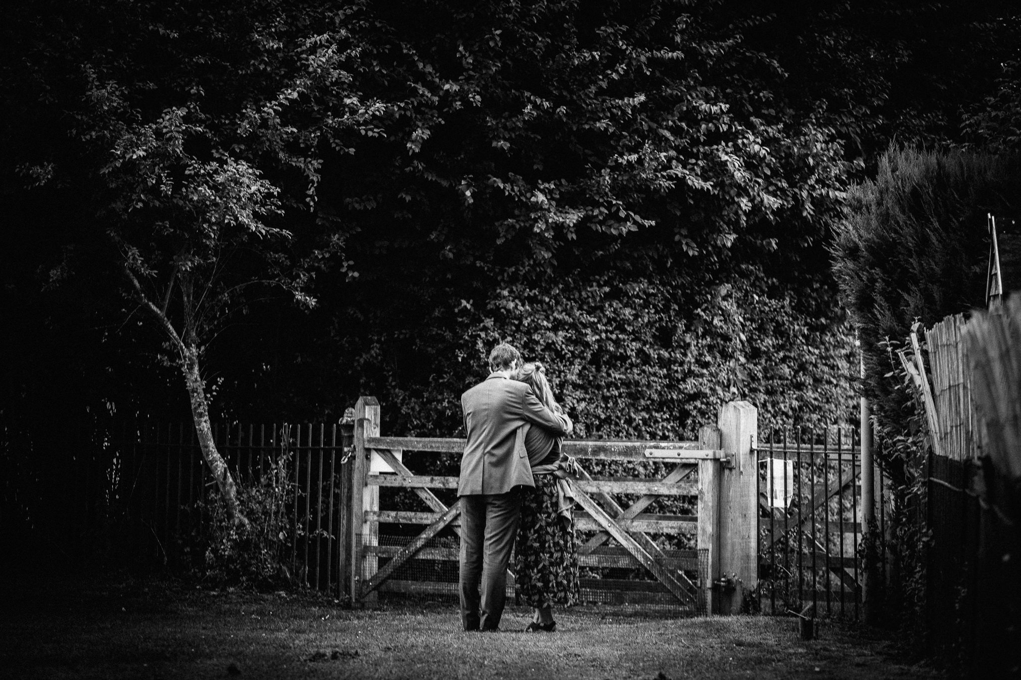  Wedding guests hugging 