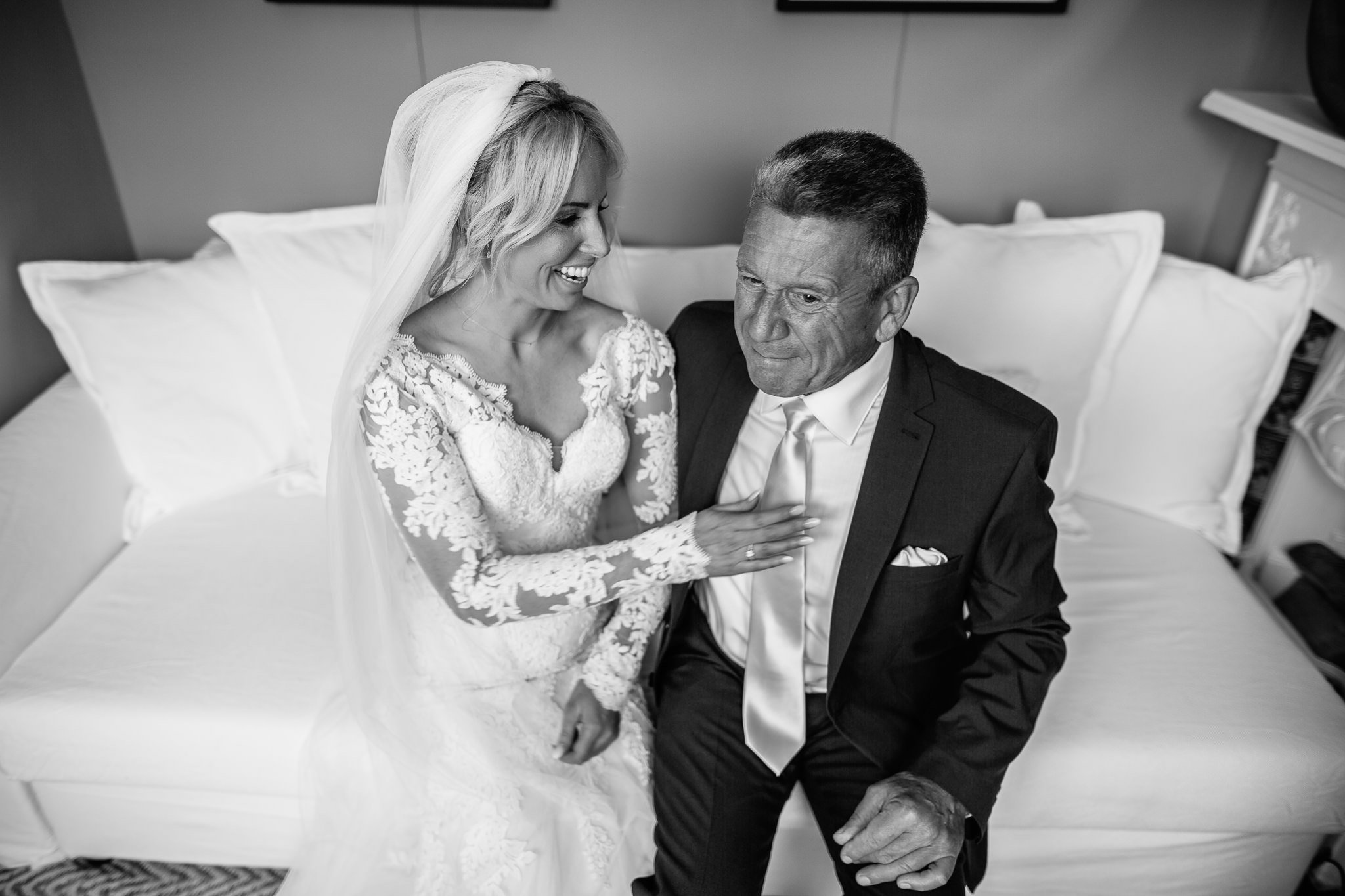  Father of the Bride gets emotional as he sees his daughter in her wedding dress 