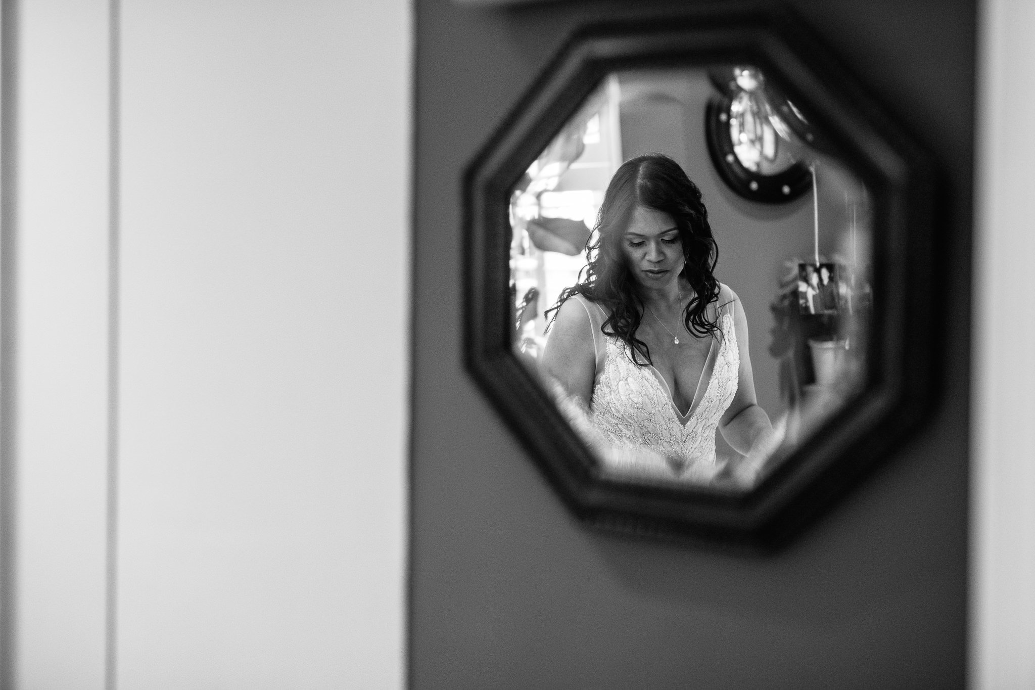  Reflection of the Bride in a mirror 