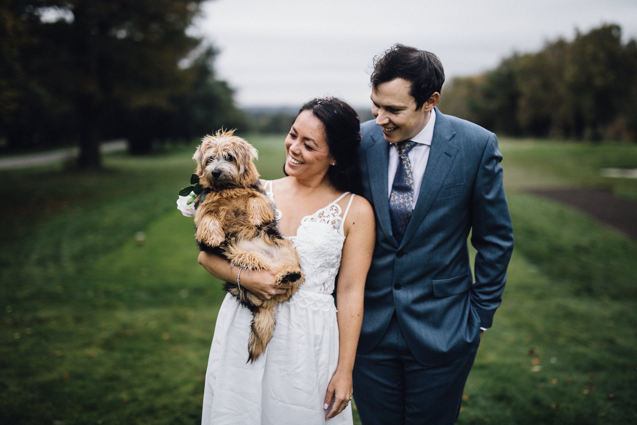  Bride and groom and their dog 